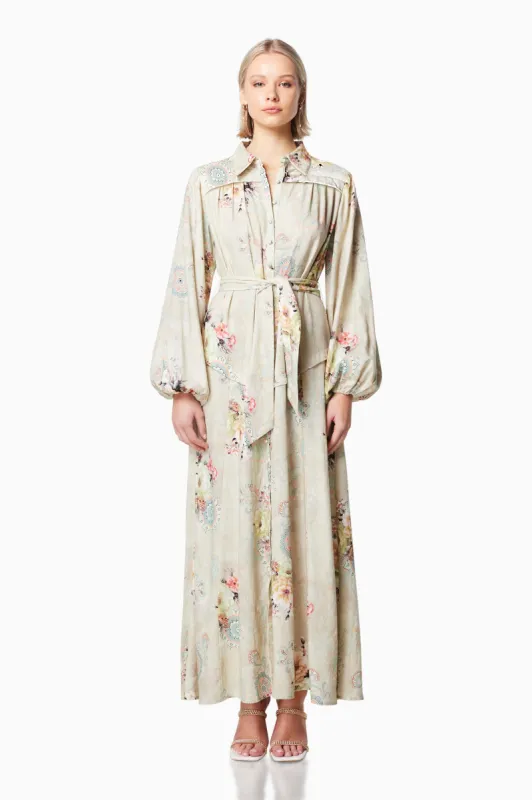 Odessa Floral Maxi Dress In Green sold by Elliatt