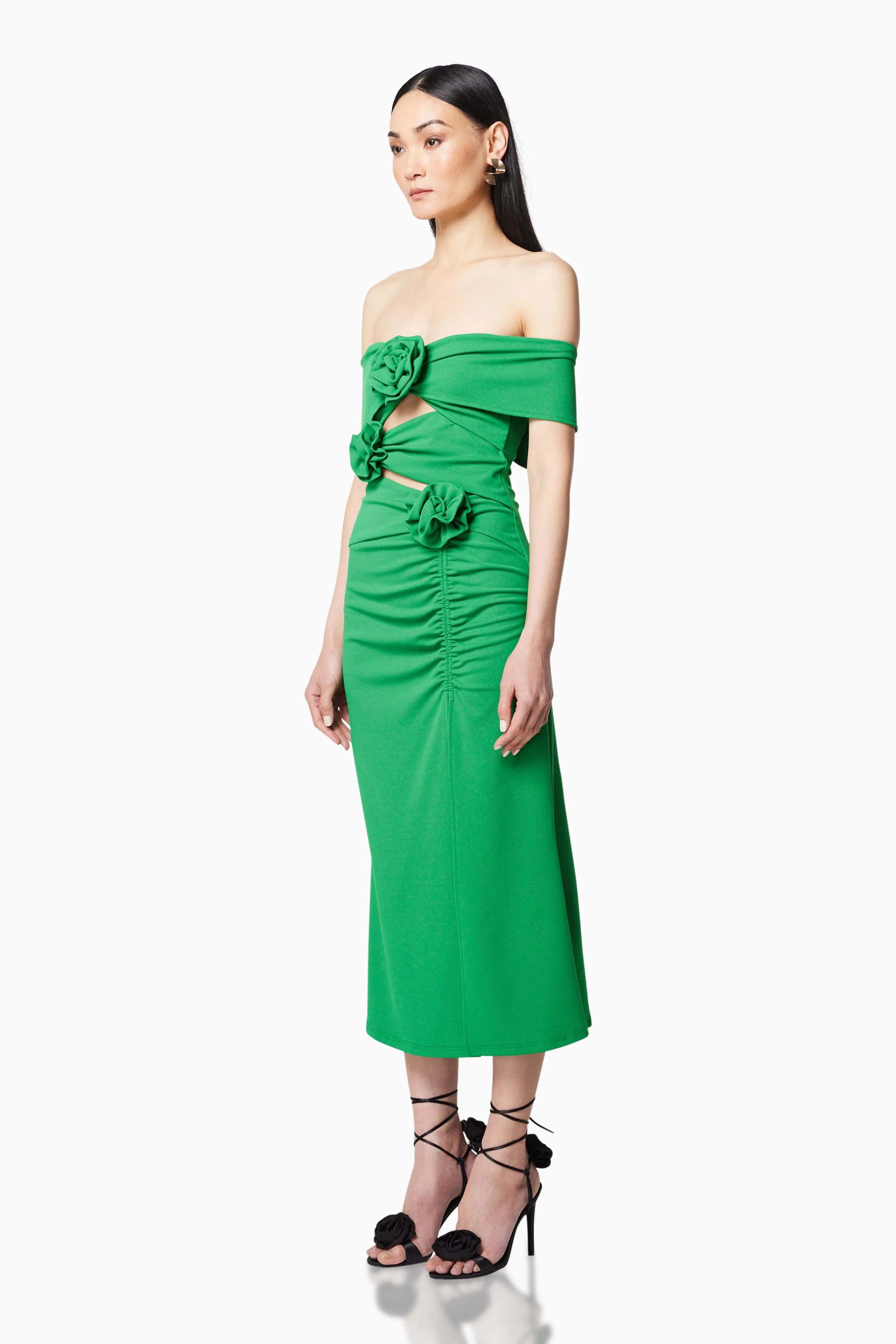 Sardinian 3D Midi Dress in Green sold by Elliatt product image thumbnail 3