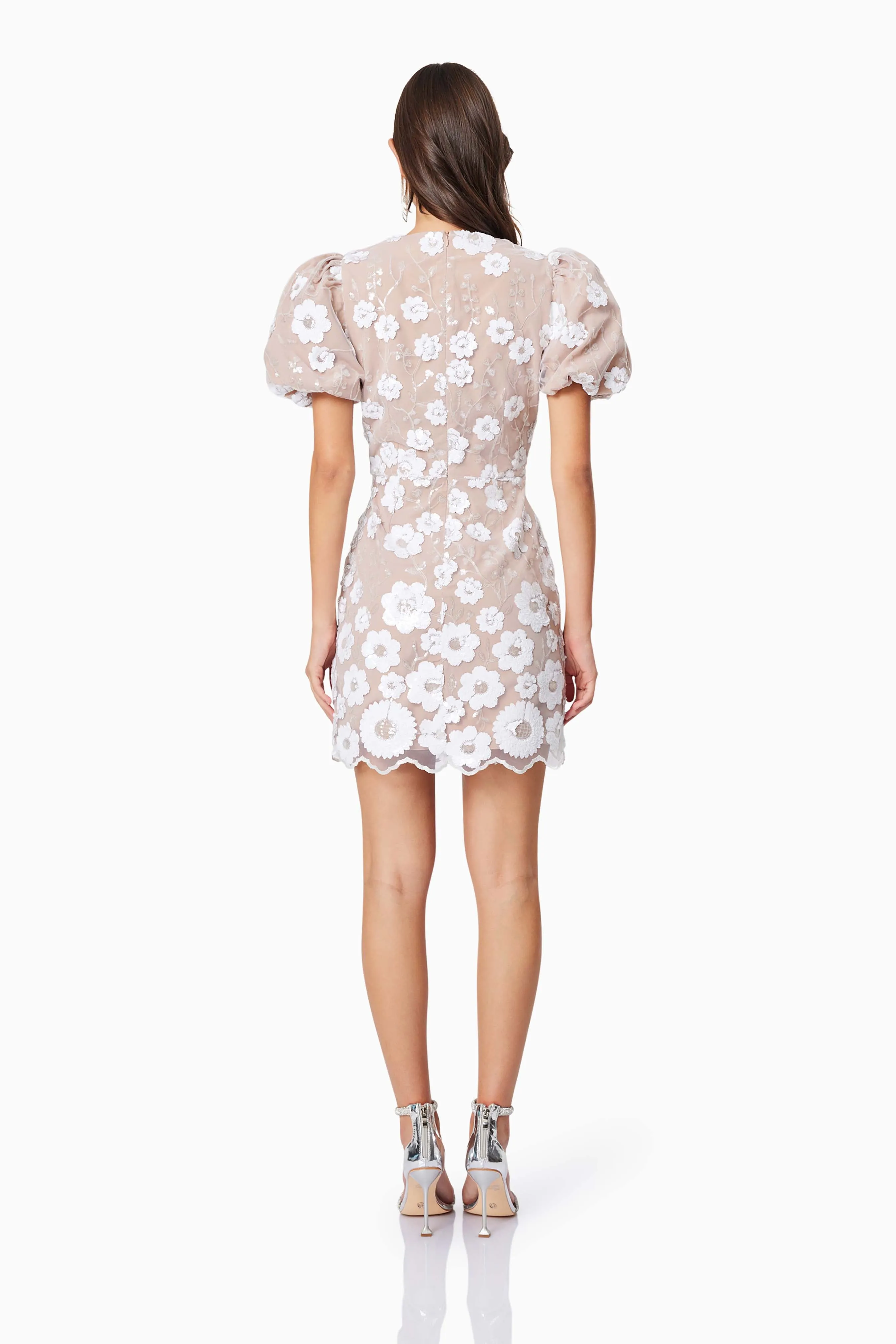 Elodie Mini Puff Sleeve Dress in White sold by Elliatt product image thumbnail 5