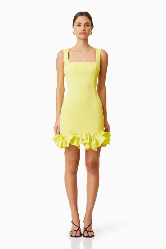 Kennedy Mini Bow Dress In Yellow sold by Elliatt