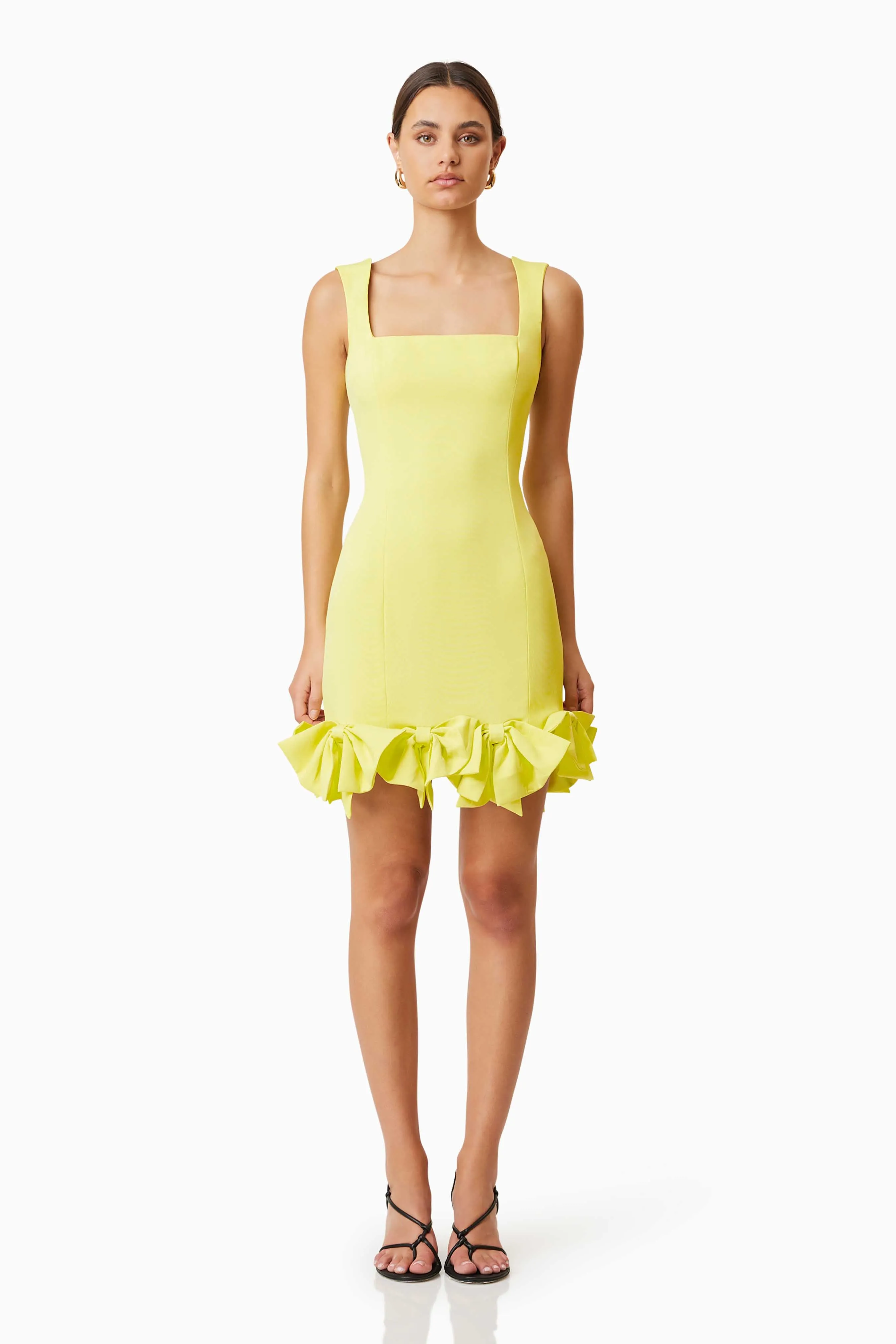 Kennedy Mini Bow Dress In Yellow sold by Elliatt