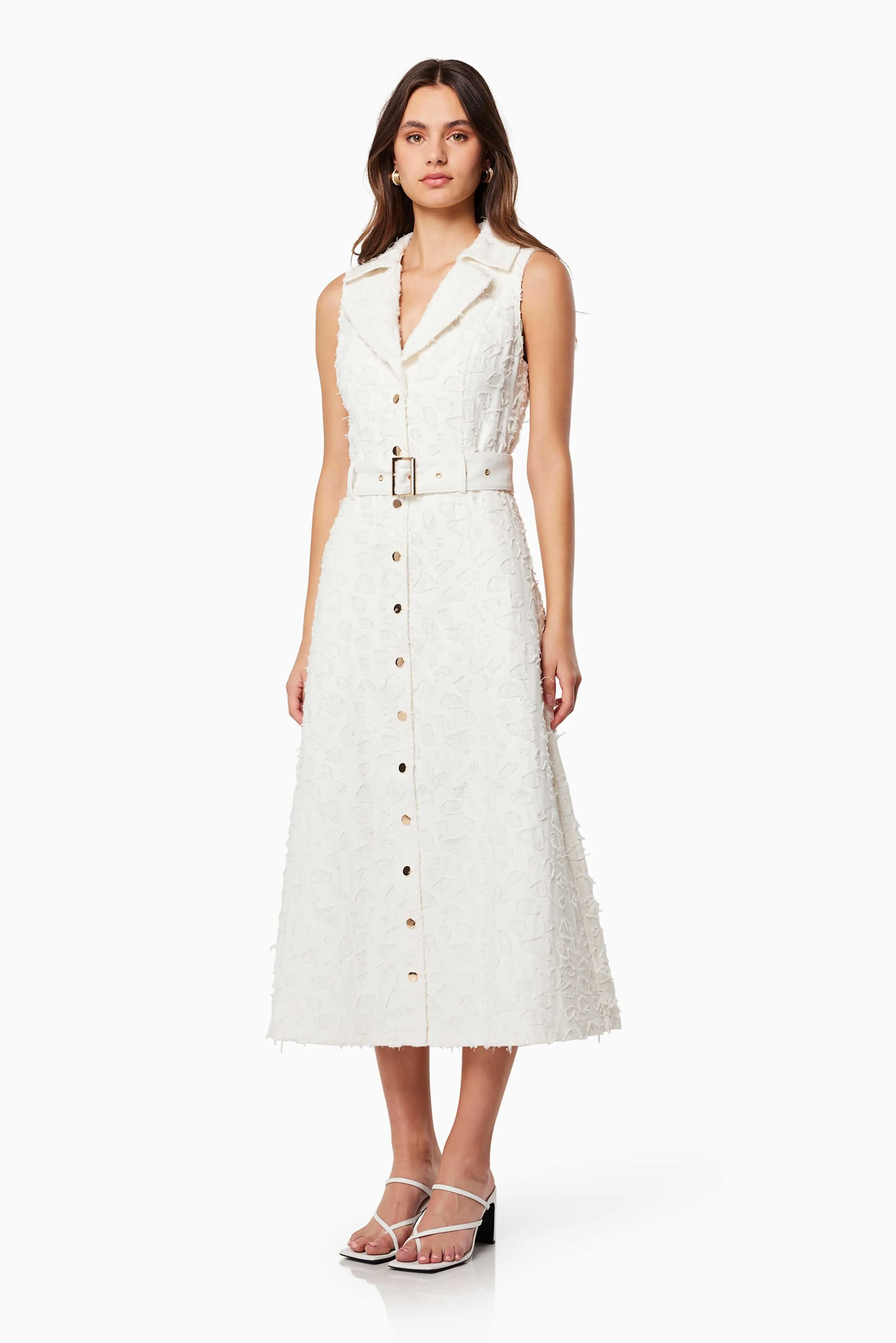 Caring Collared Maxi Dress In White sold by Elliatt product image thumbnail 3