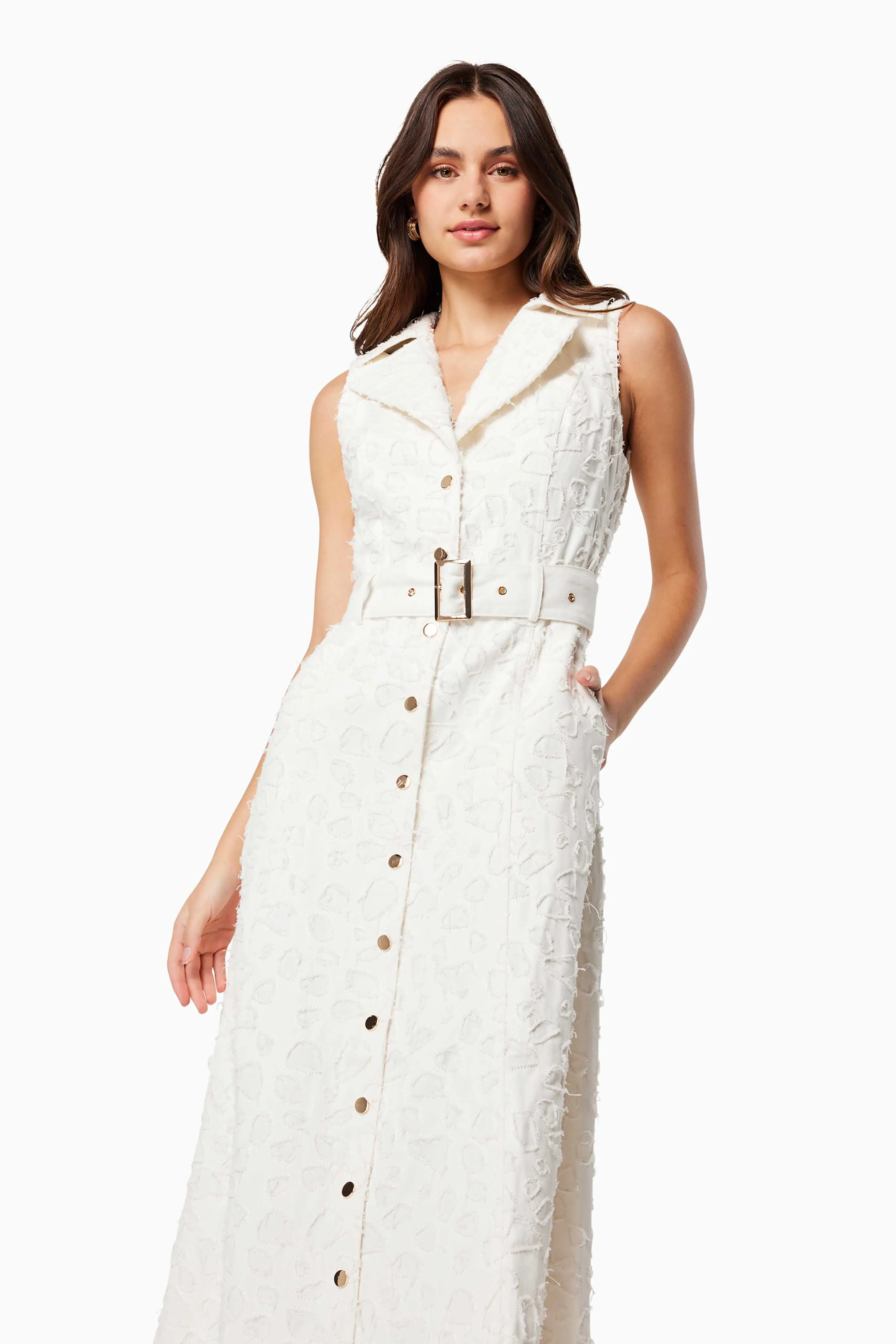 Caring Collared Maxi Dress In White sold by Elliatt product image thumbnail 2