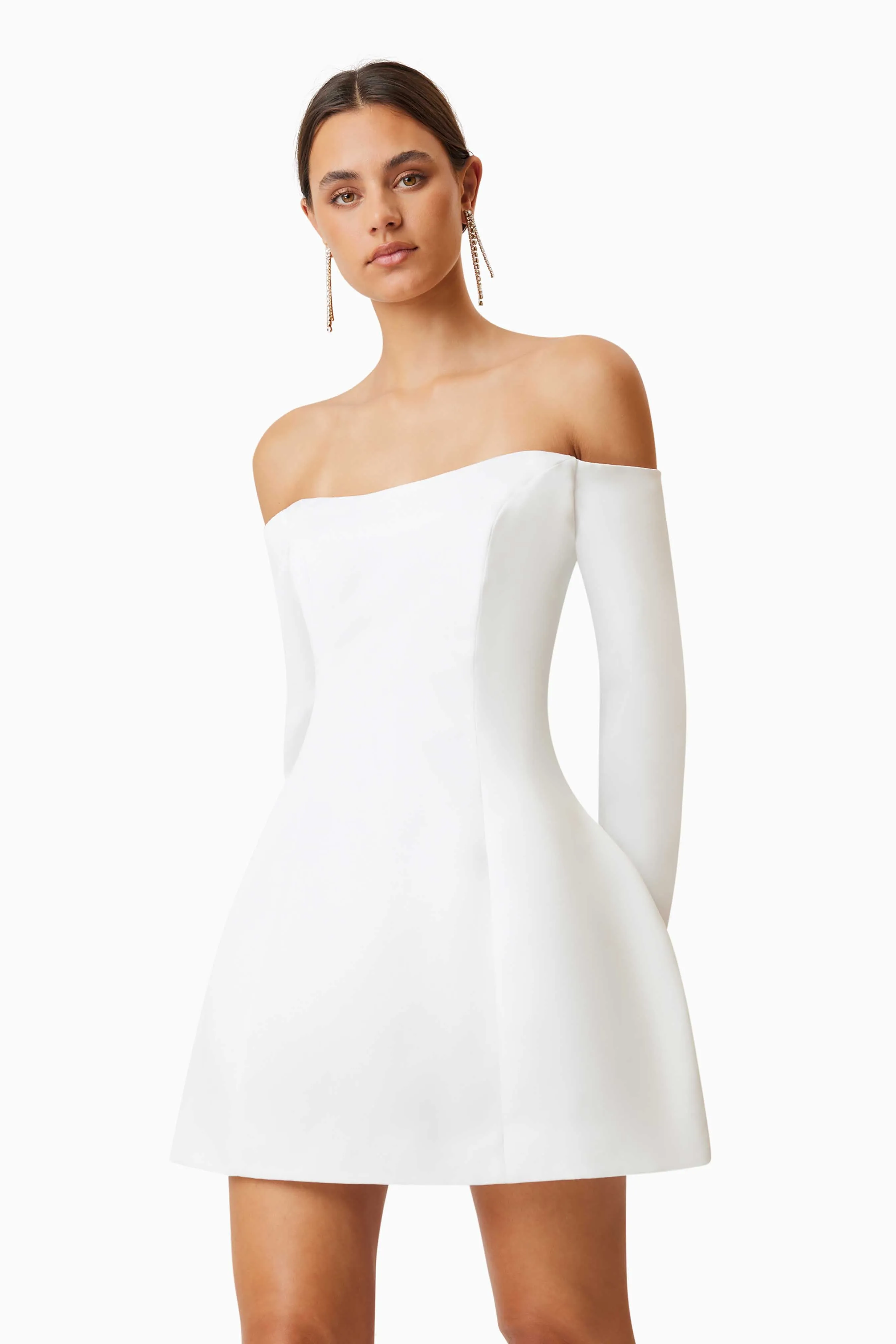 Vida Off The Shoulder Day Mini Dress In White sold by Elliatt product image thumbnail 2