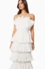 Maya Pleated Midi Dress in White sold by Elliatt