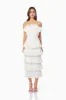 Maya Pleated Midi Dress in White sold by Elliatt