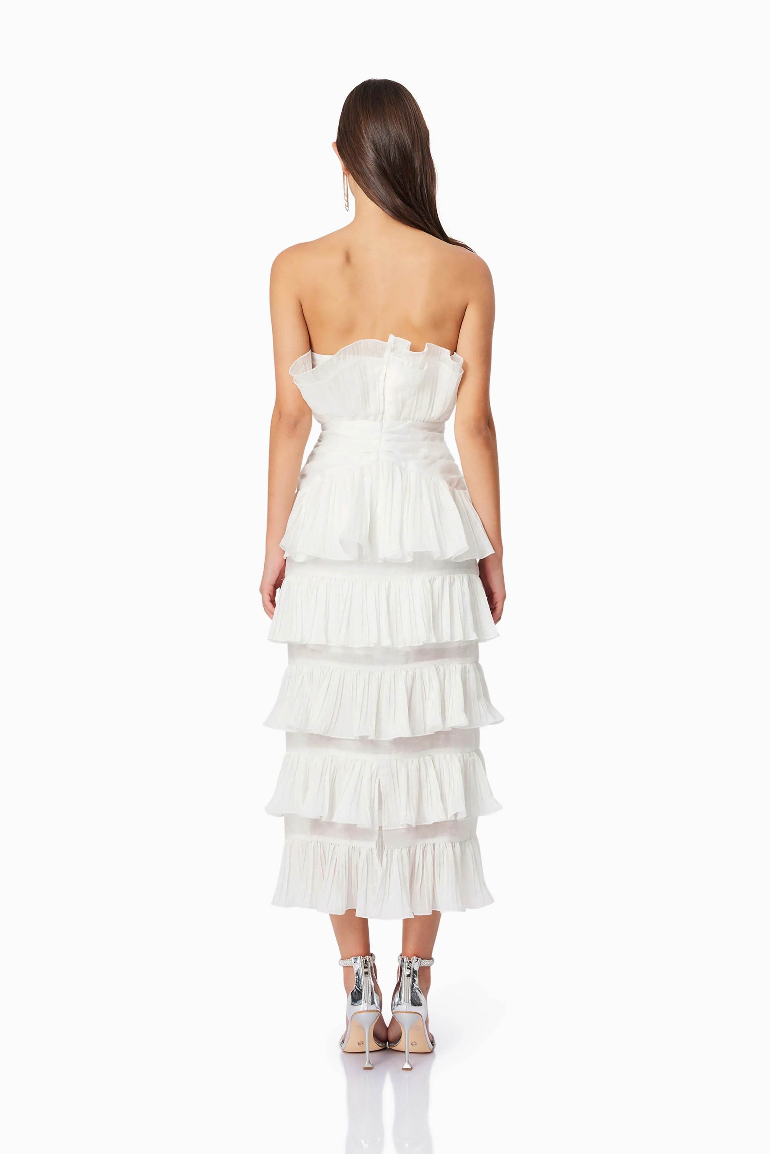 Maya Pleated Midi Dress in White sold by Elliatt product image thumbnail 5