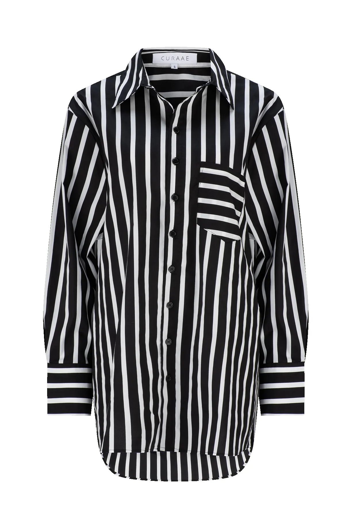 CURAAE Azalea Oversized Striped Shirt In Black & White sold by Elliatt