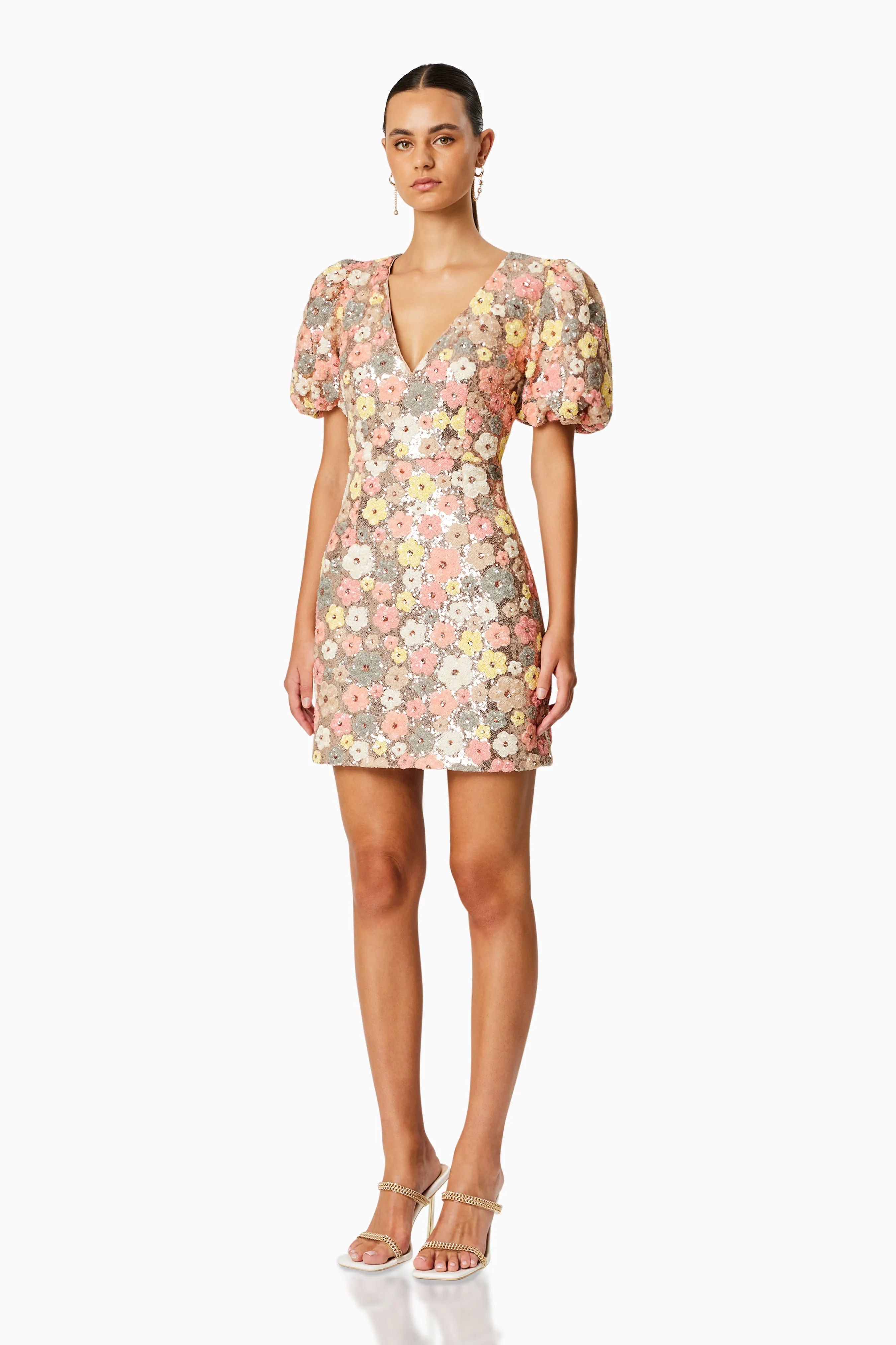 Garden Mini Puff Sleeve Dress In Florals sold by Elliatt product image thumbnail 3