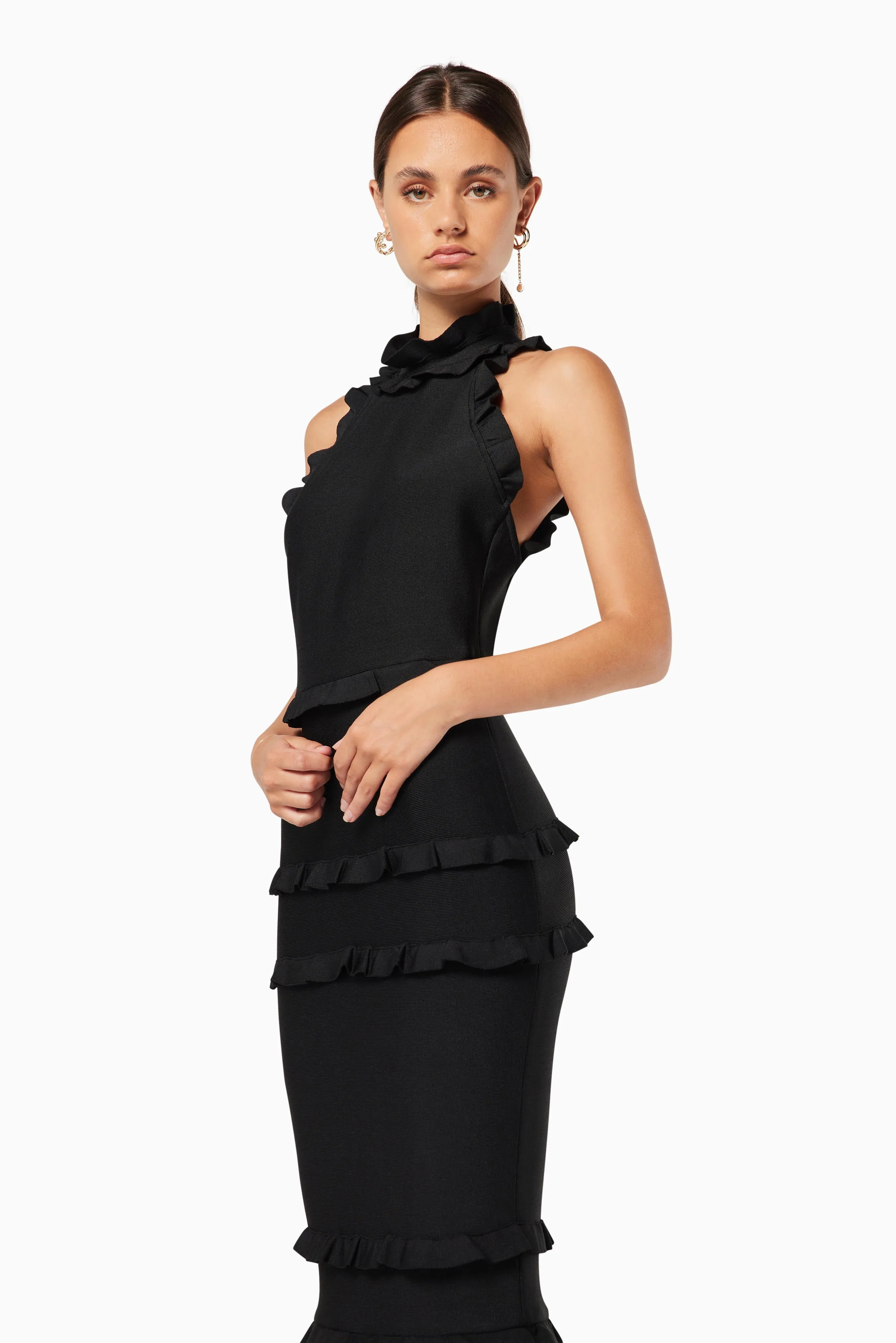 Theatrical Fitted Maxi Gown In Black sold by Elliatt product image thumbnail 5