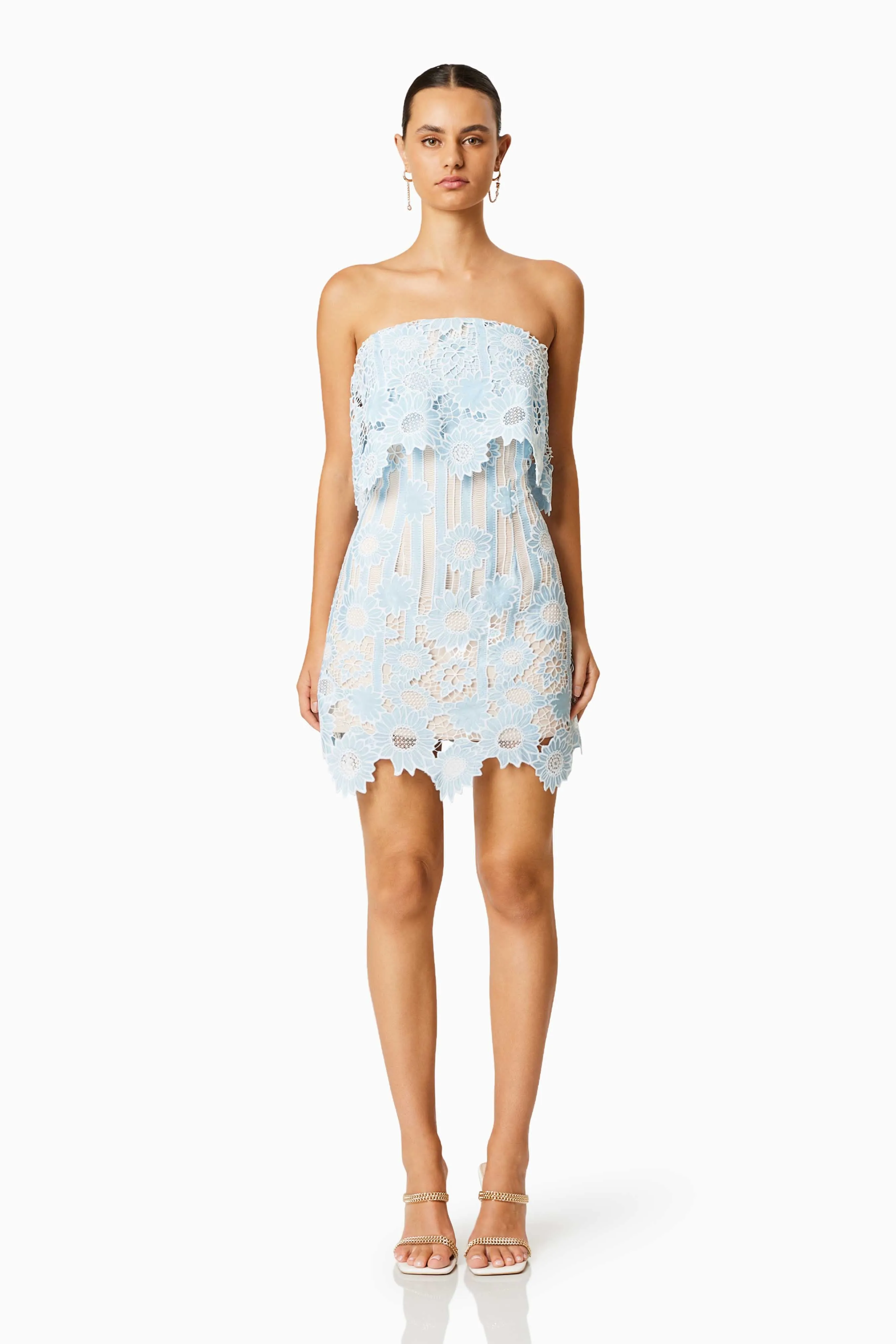 Oceanfront Mini Strapless Dress In Blue sold by Elliatt