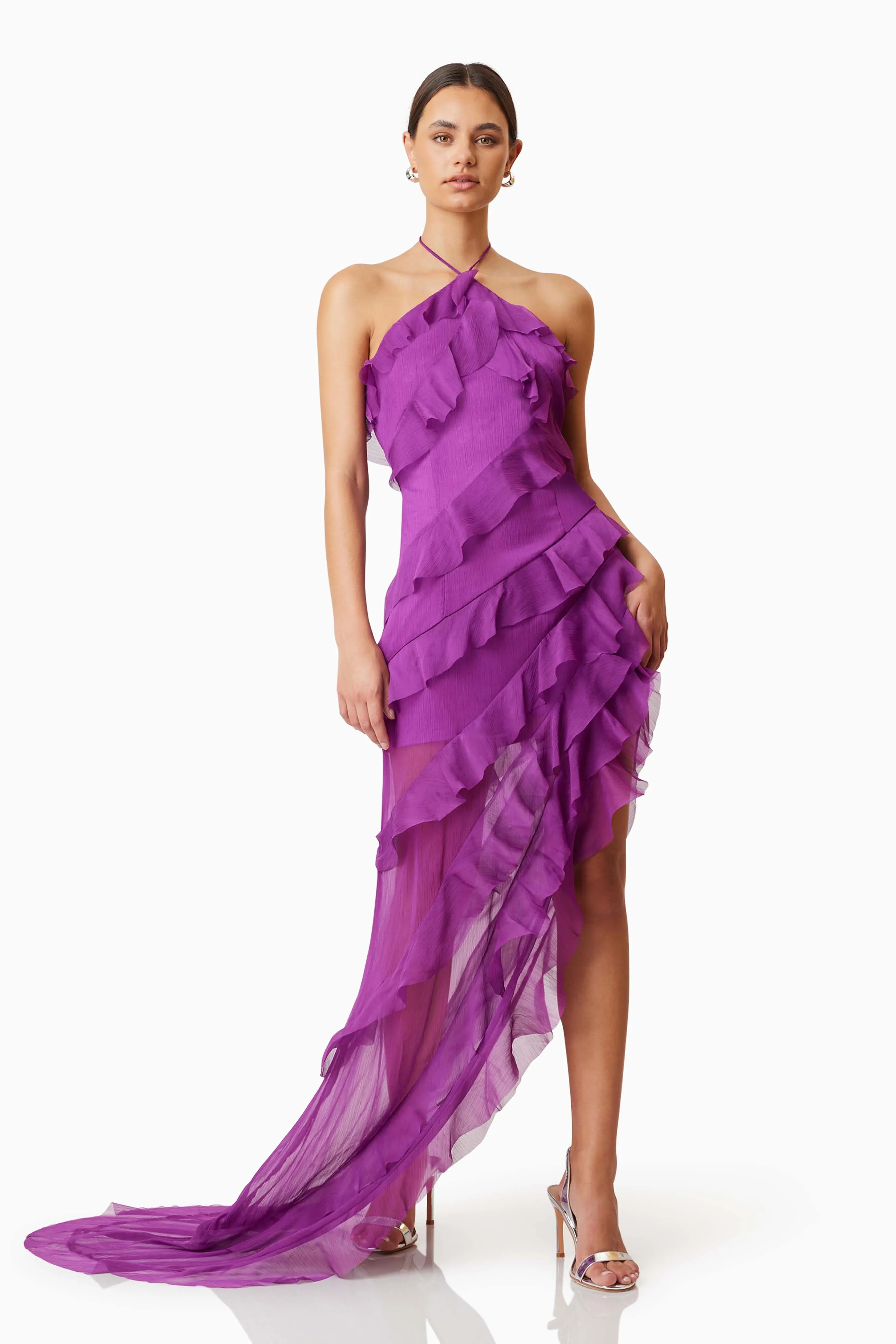 Mia Halterneck Maxi Gown In Purple sold by Elliatt product image thumbnail 3