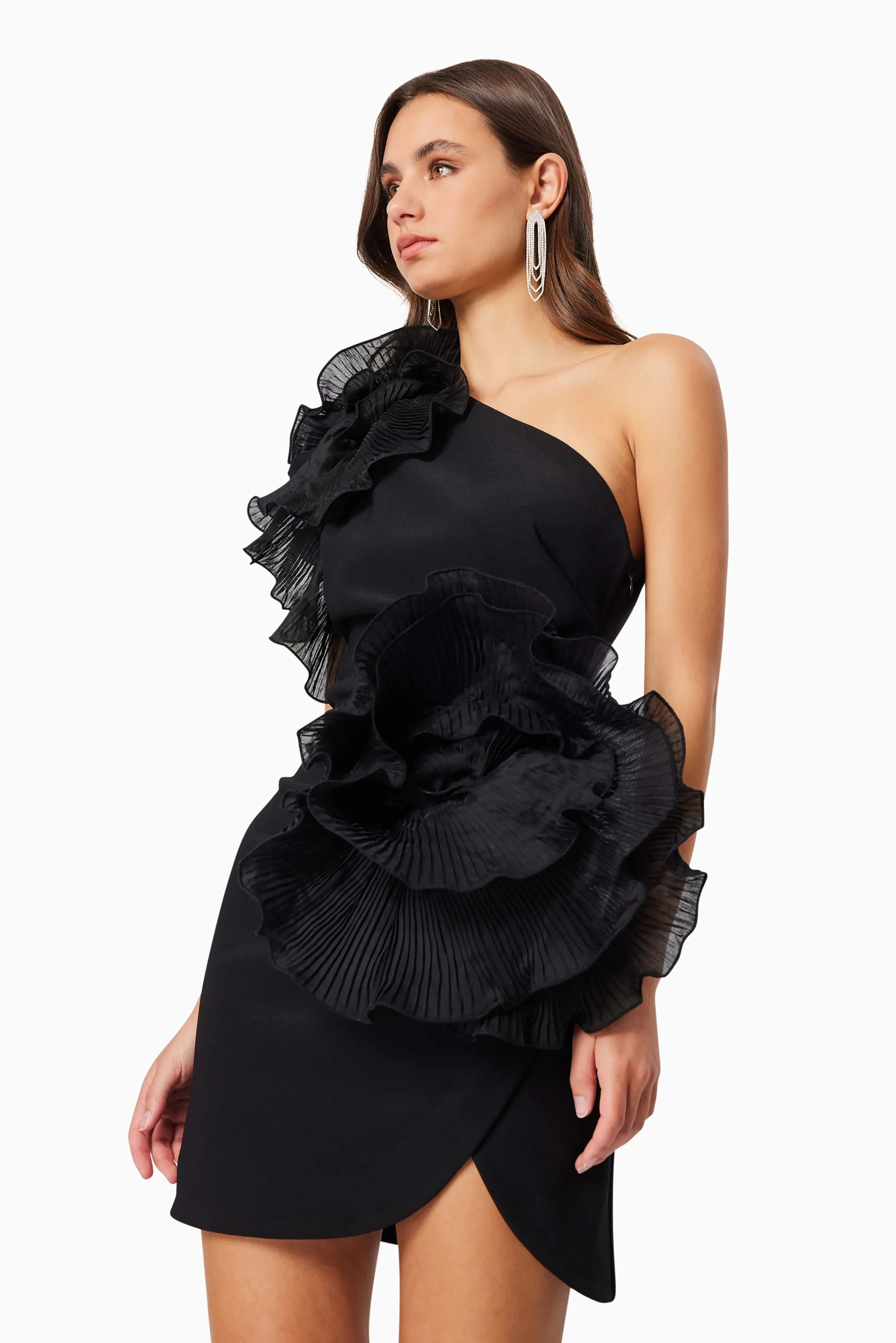 Maya 3D Floral Cocktail Dress in Black sold by Elliatt product image thumbnail 3