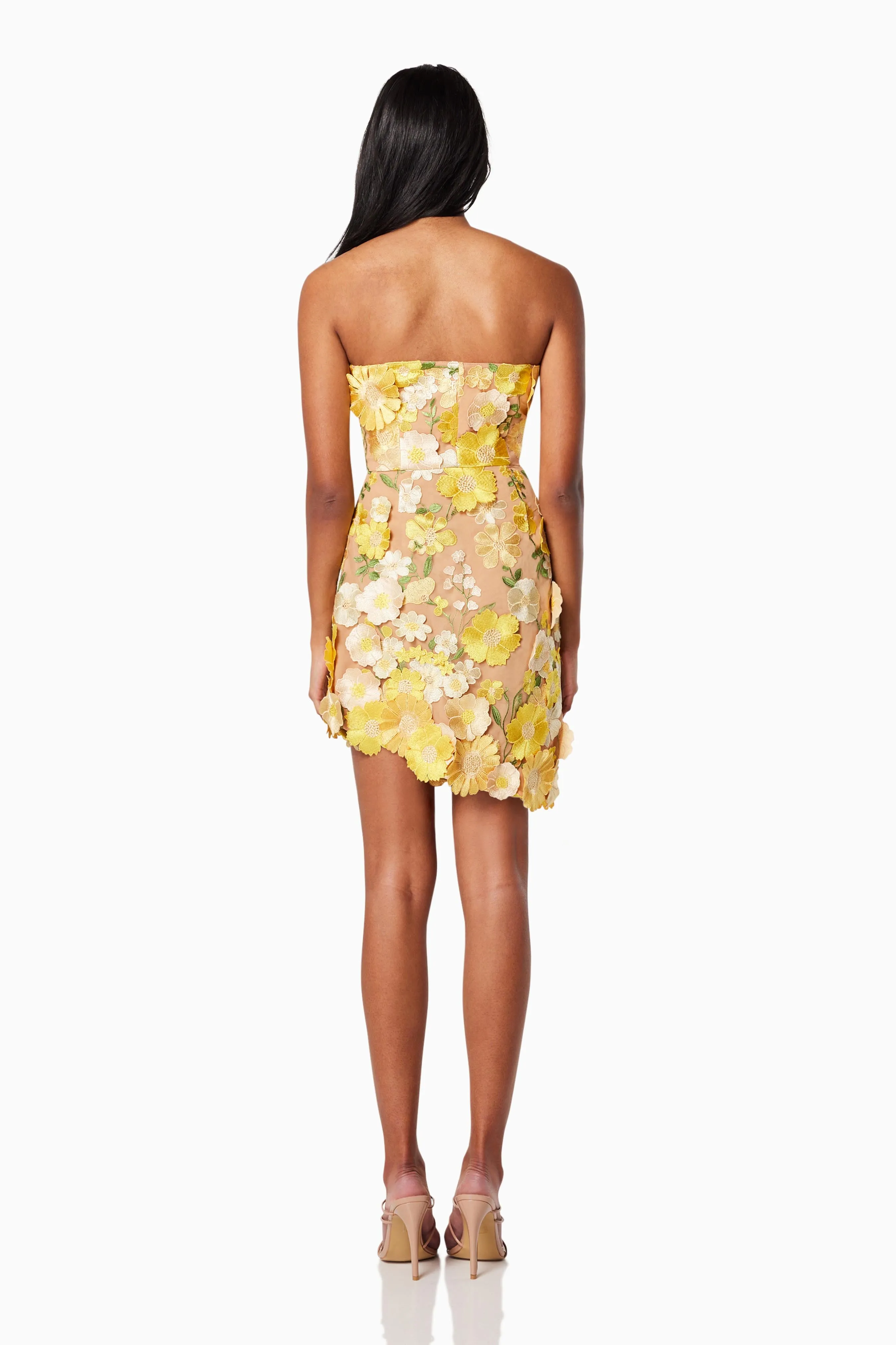 New-Age 3D Floral Mini Dress in Yellow sold by Elliatt product image thumbnail 5
