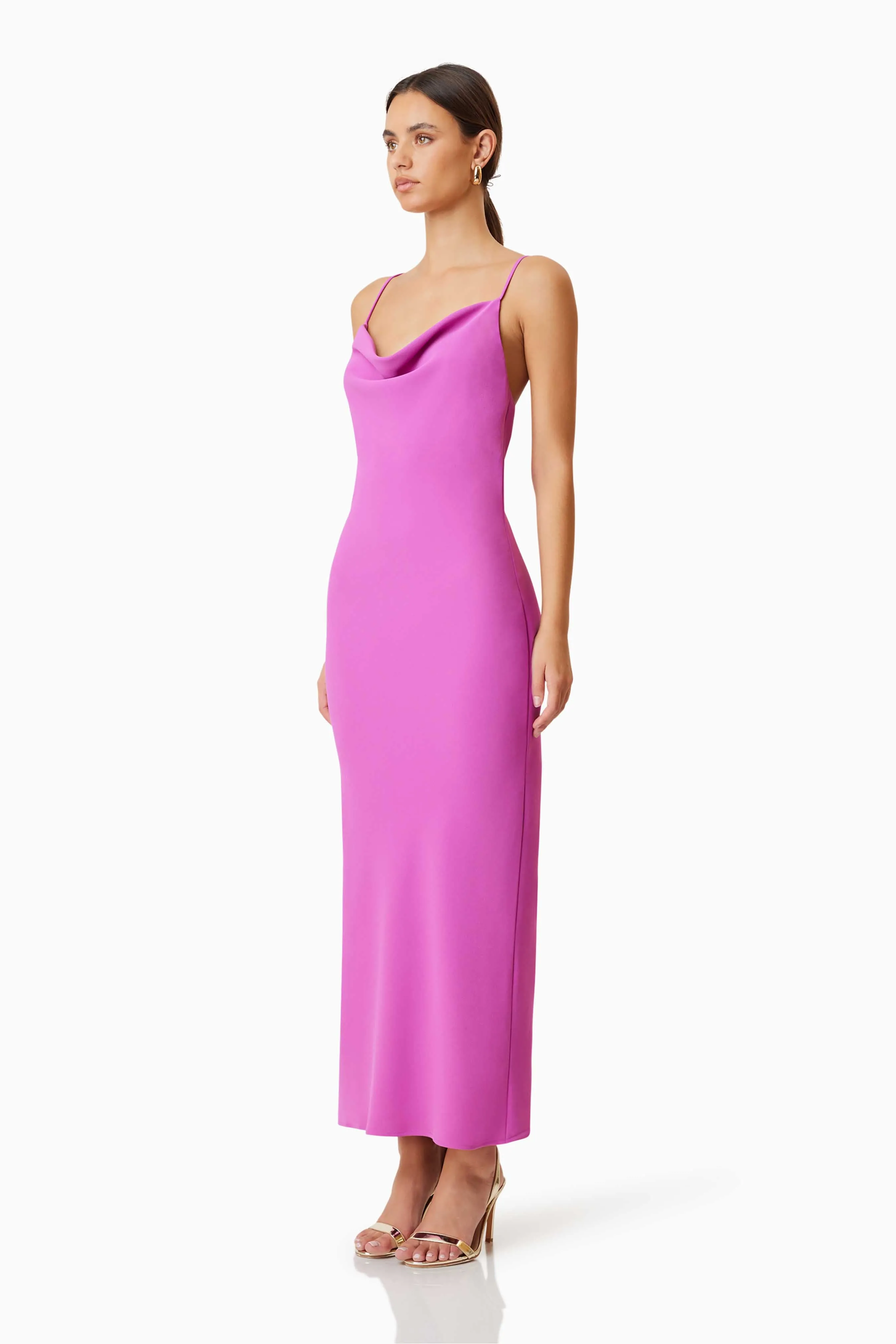 Kenna Cowl Neck Midi Dress In Purple sold by Elliatt product image thumbnail 3