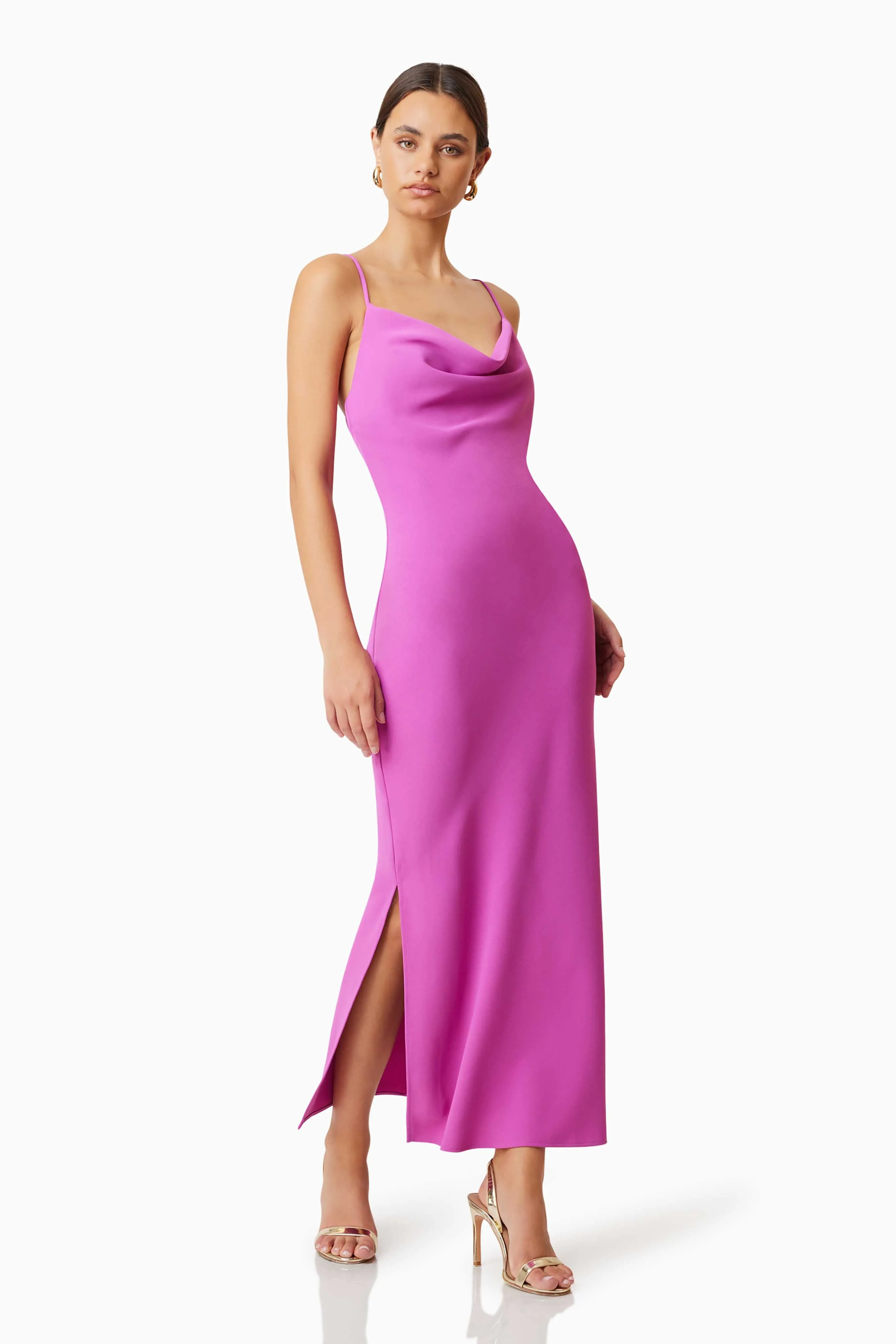 Kenna Cowl Neck Midi Dress In Purple sold by Elliatt product image thumbnail 4