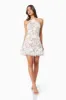 Valentina 3D Floral Mini Dress in White sold by Elliatt