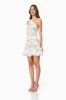 Valentina 3D Floral Mini Dress in White sold by Elliatt