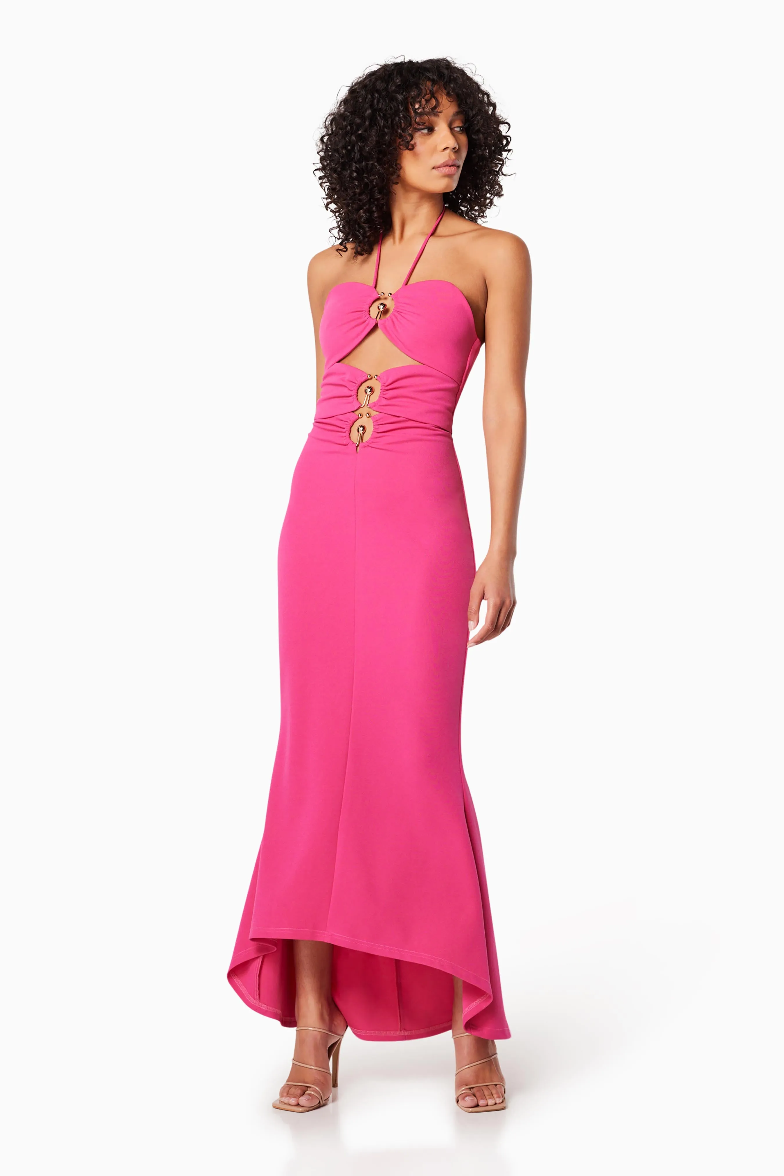 Lillie Halter Neck Maxi Dress In Pink sold by Elliatt product image thumbnail 5