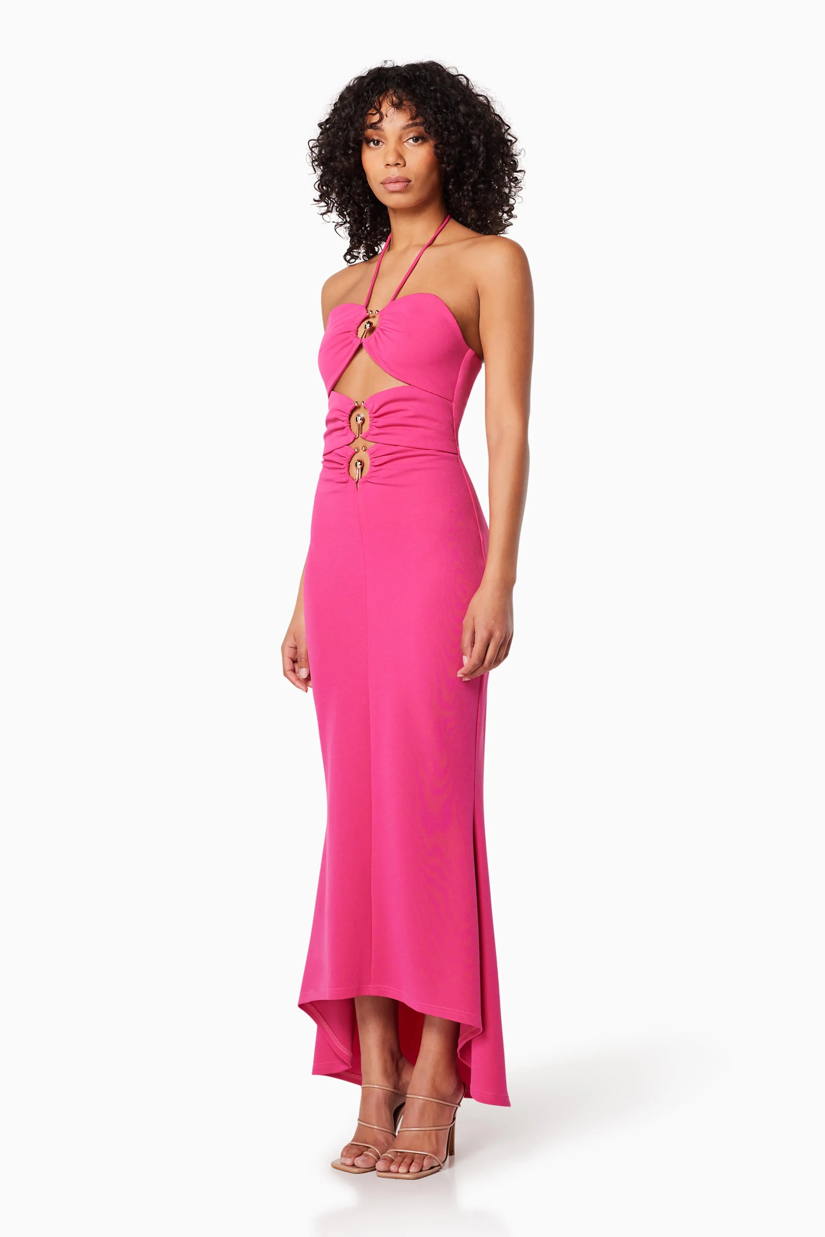 Lillie Halter Neck Maxi Dress In Pink sold by Elliatt product image thumbnail 3