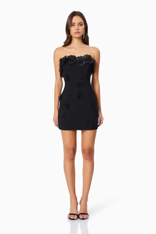 Charlotte Strapless Mini Dress in Black sold by Elliatt