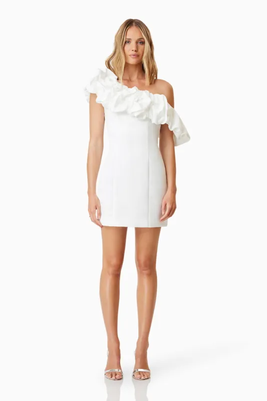 Amelie Mini Party Dress In White sold by Elliatt