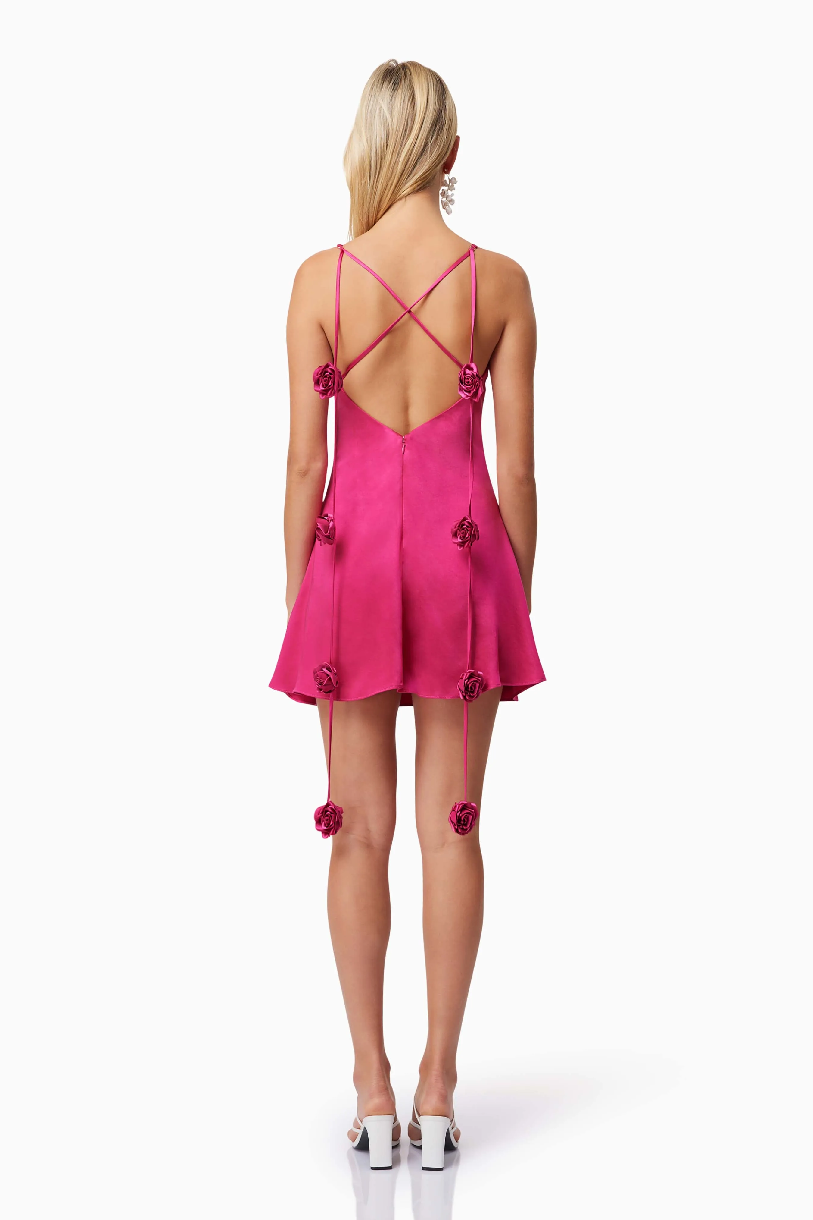 Zinnia Cowl Neck Party Mini Dress In Pink sold by Elliatt product image thumbnail 4