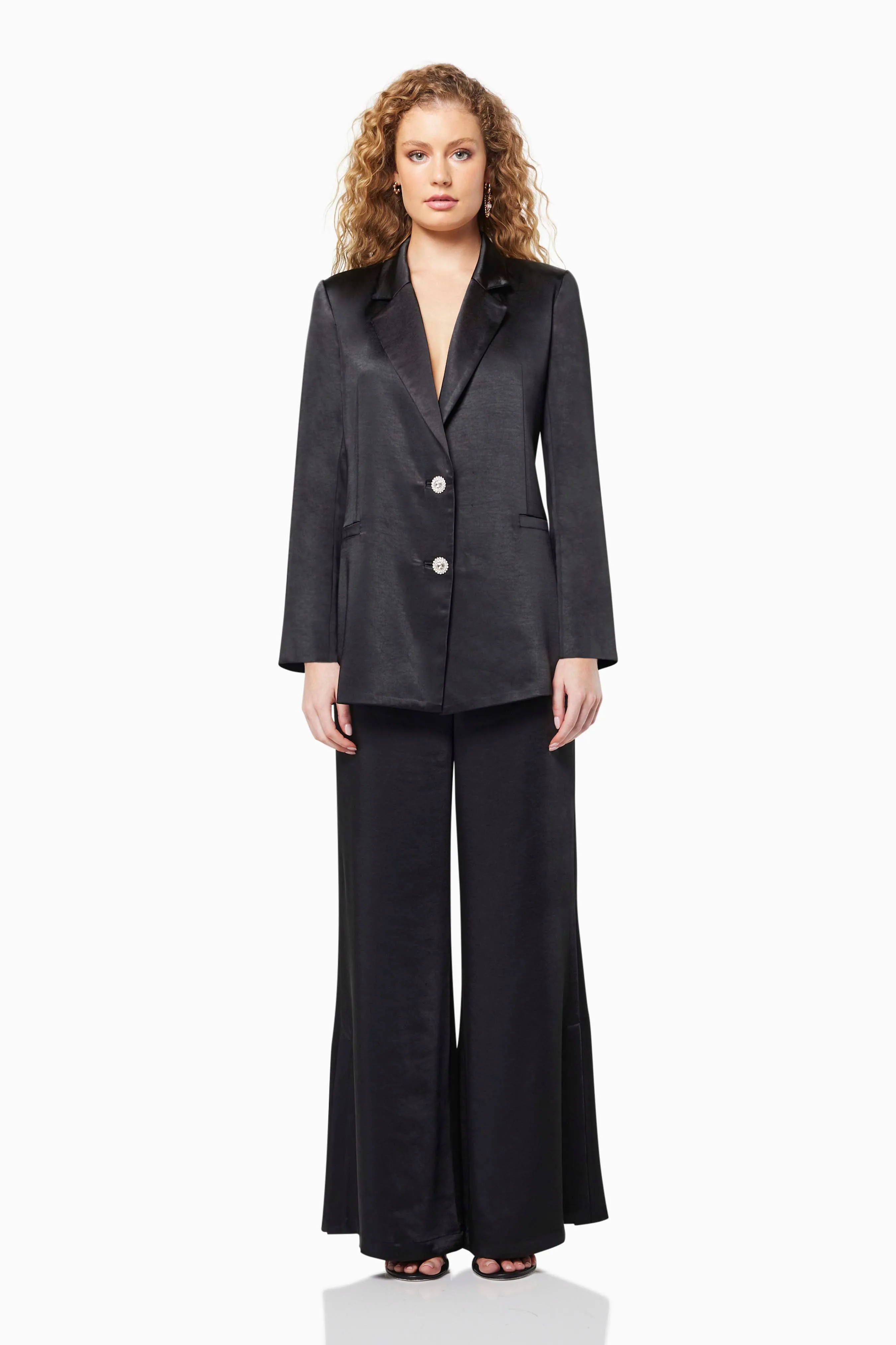 Centrist Collared Neck Blazer In Black sold by Elliatt