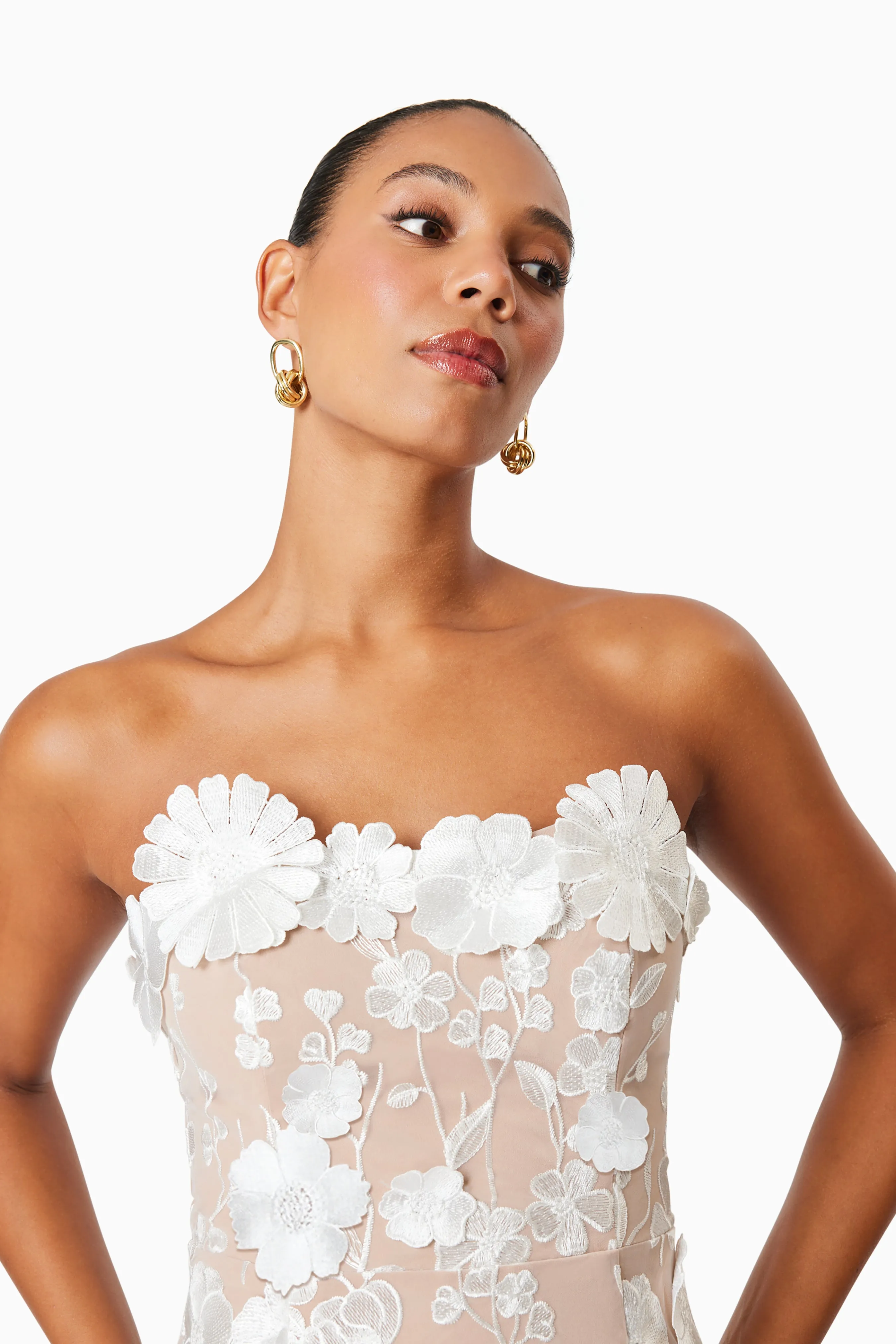 Arabella Strapless Mini Dress In White sold by Elliatt product image thumbnail 2