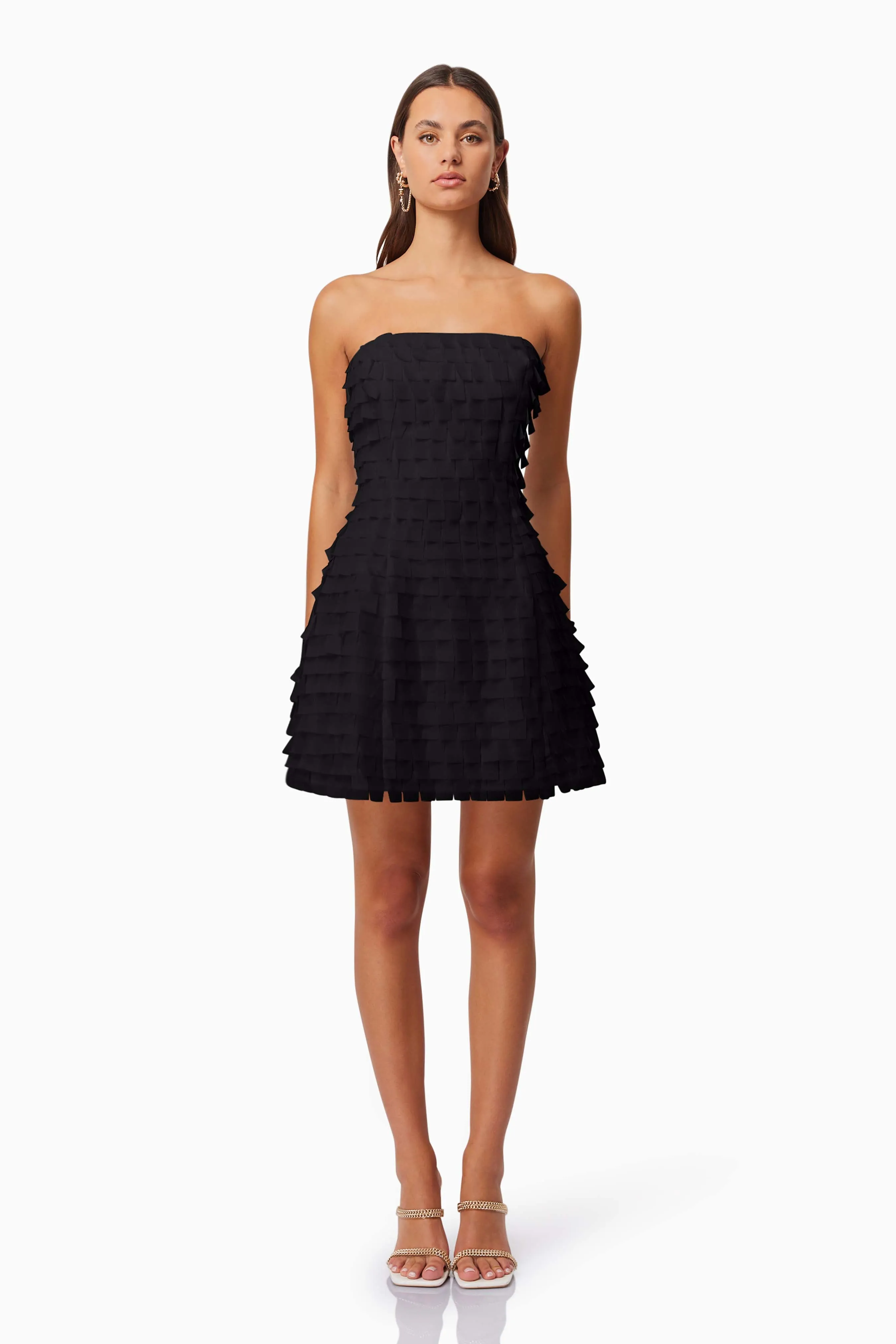 Hailey Strapless Mini Party Dress In Black sold by Elliatt