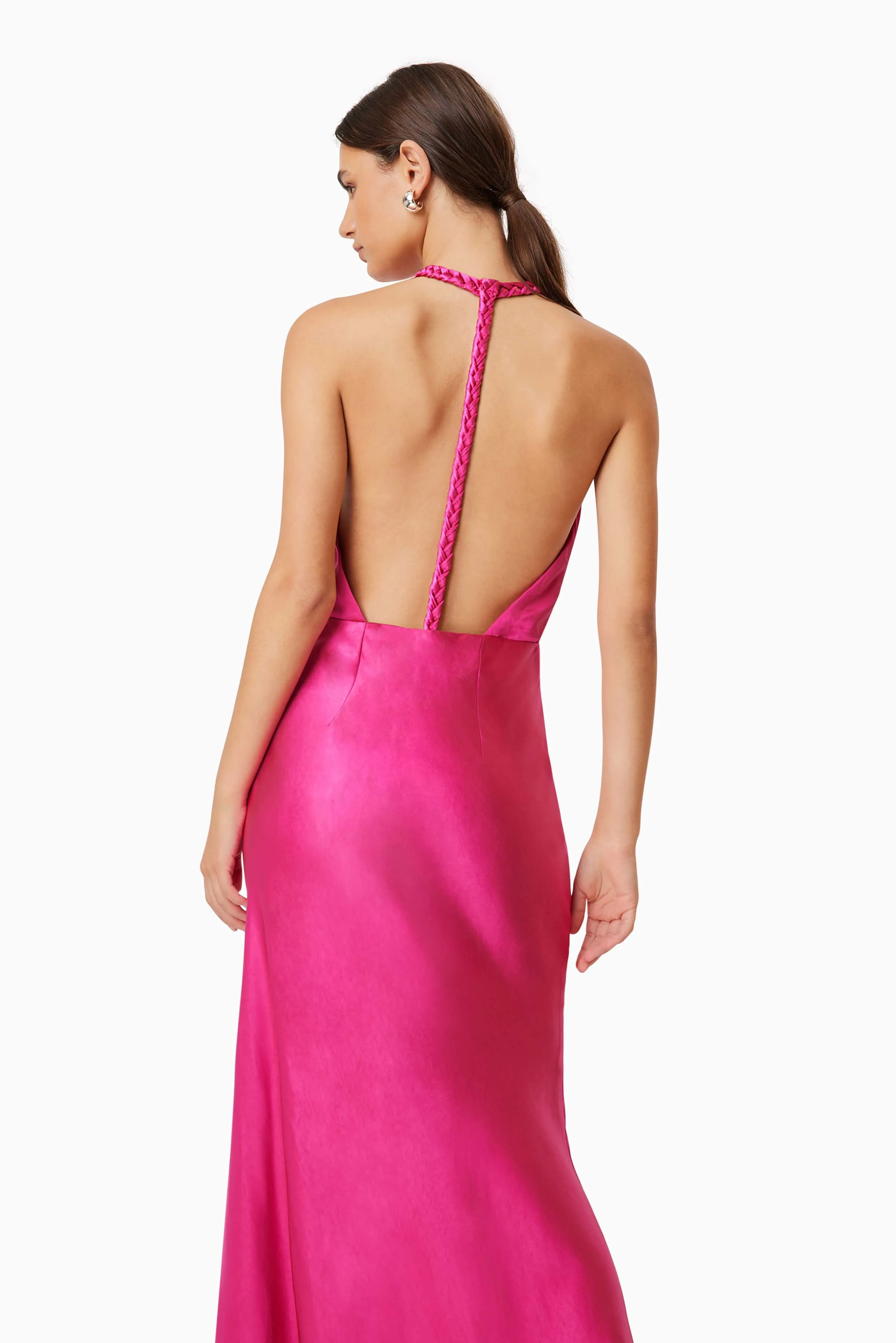 Aria Backless Satin Maxi Dress In Pink sold by Elliatt product image thumbnail 2