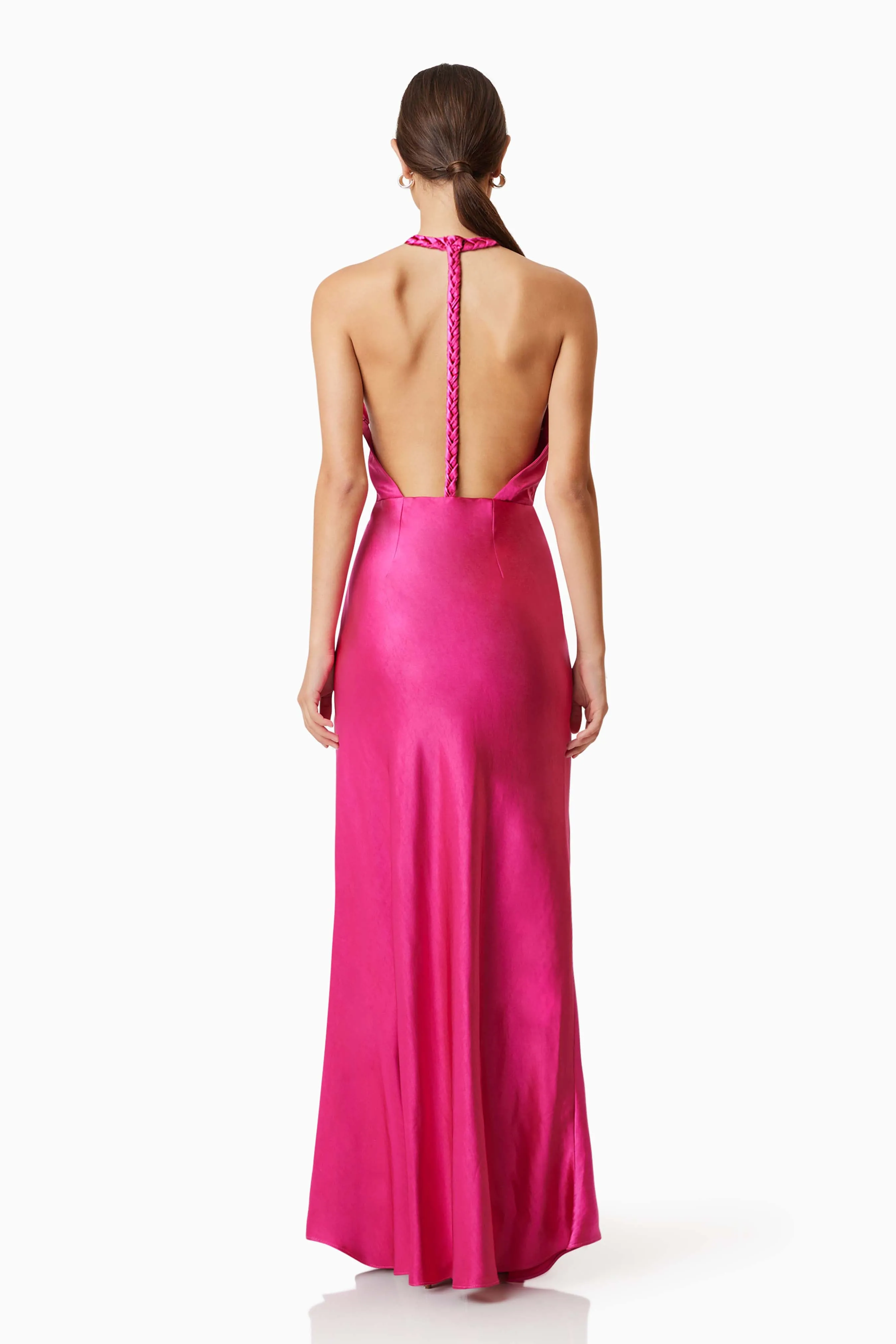 Aria Backless Satin Maxi Dress In Pink sold by Elliatt product image thumbnail 5