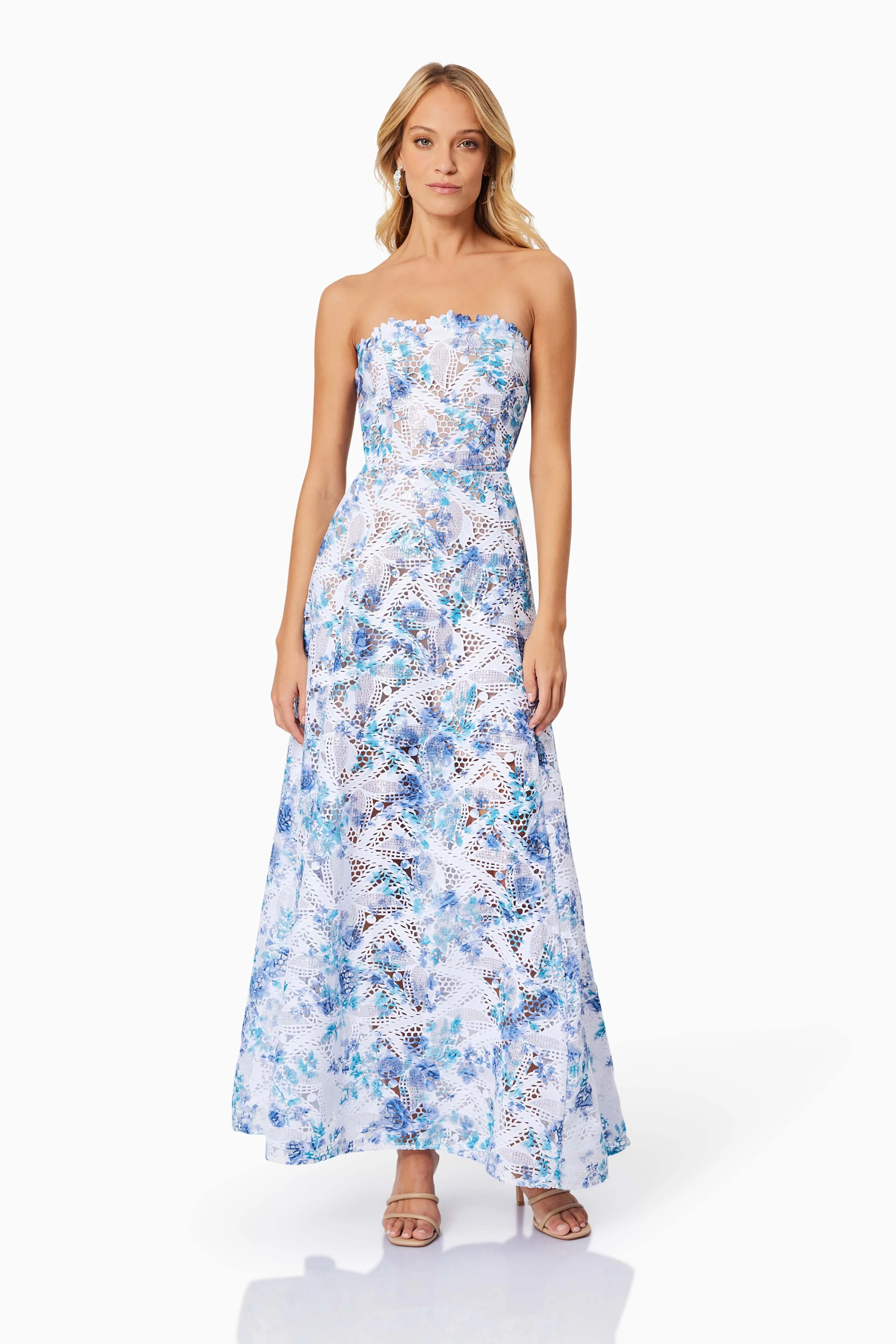 Savannah Fitted Strapless Maxi Dress In Blue sold by Elliatt product image thumbnail 4