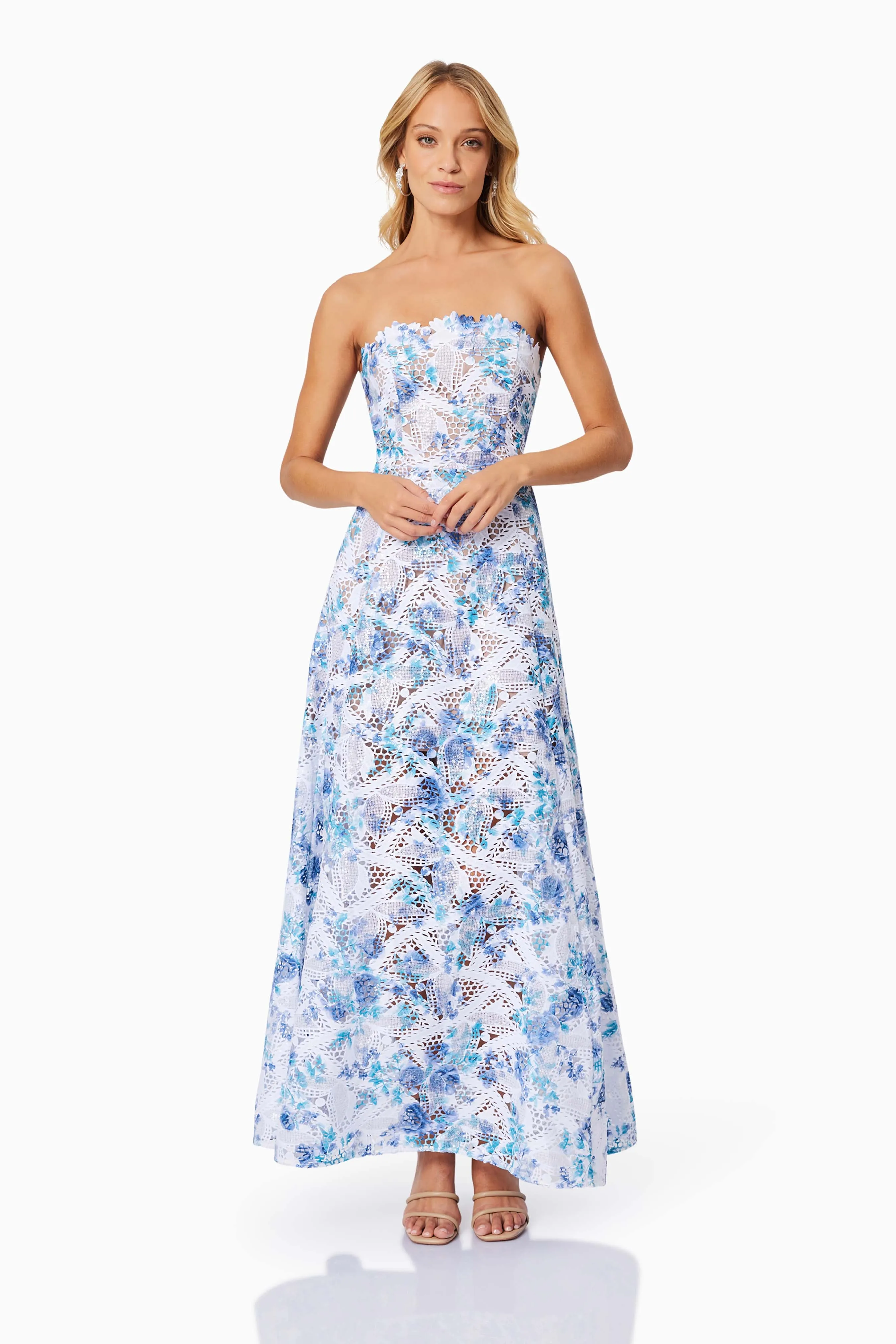 Savannah Fitted Strapless Maxi Dress In Blue sold by Elliatt product image thumbnail 2