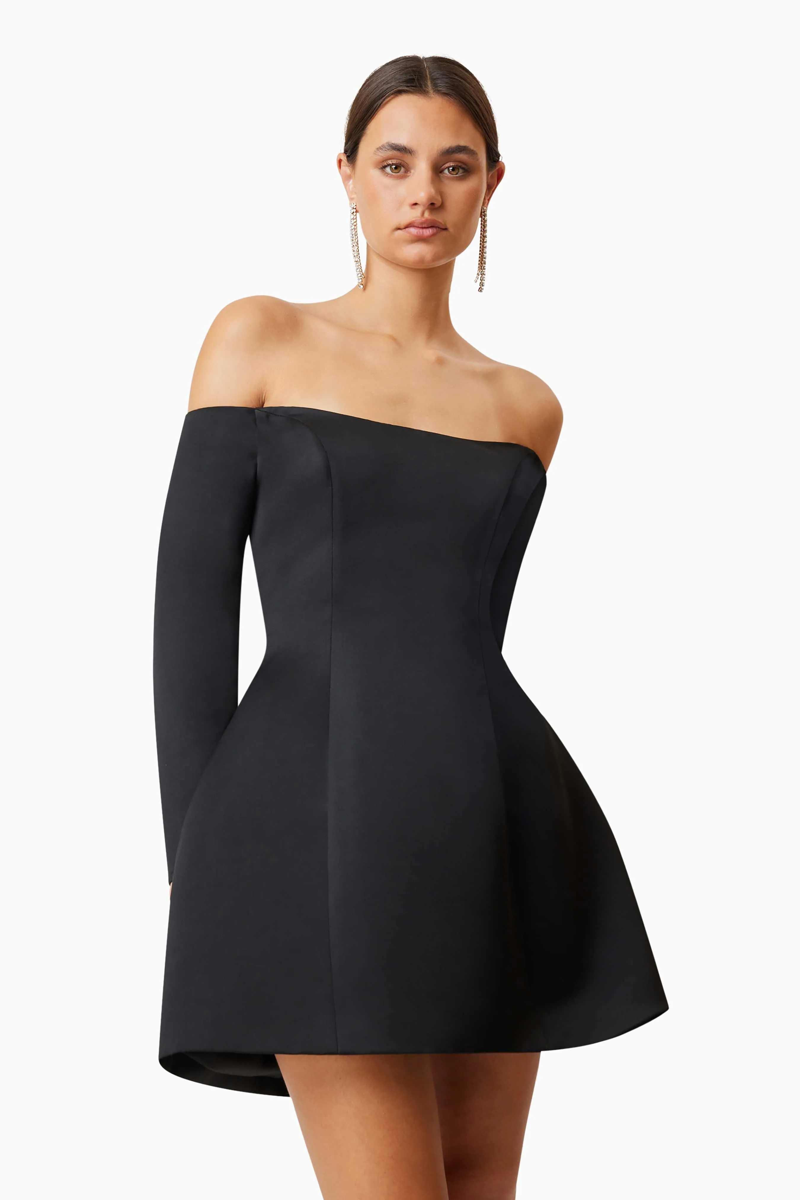 Vida Off The Shoulder Day Mini Dress In Black sold by Elliatt product image thumbnail 2
