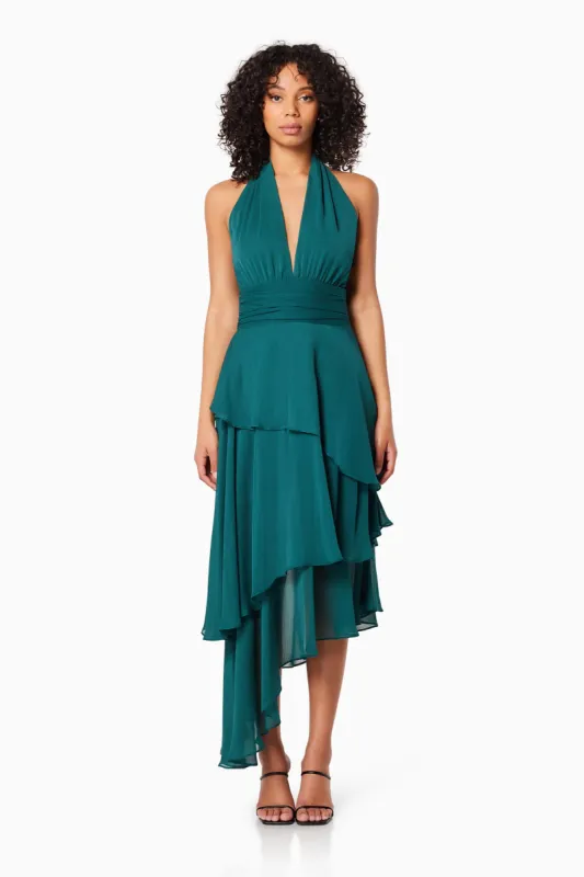 Pau Halter Neck Midi Dress In Green sold by Elliatt