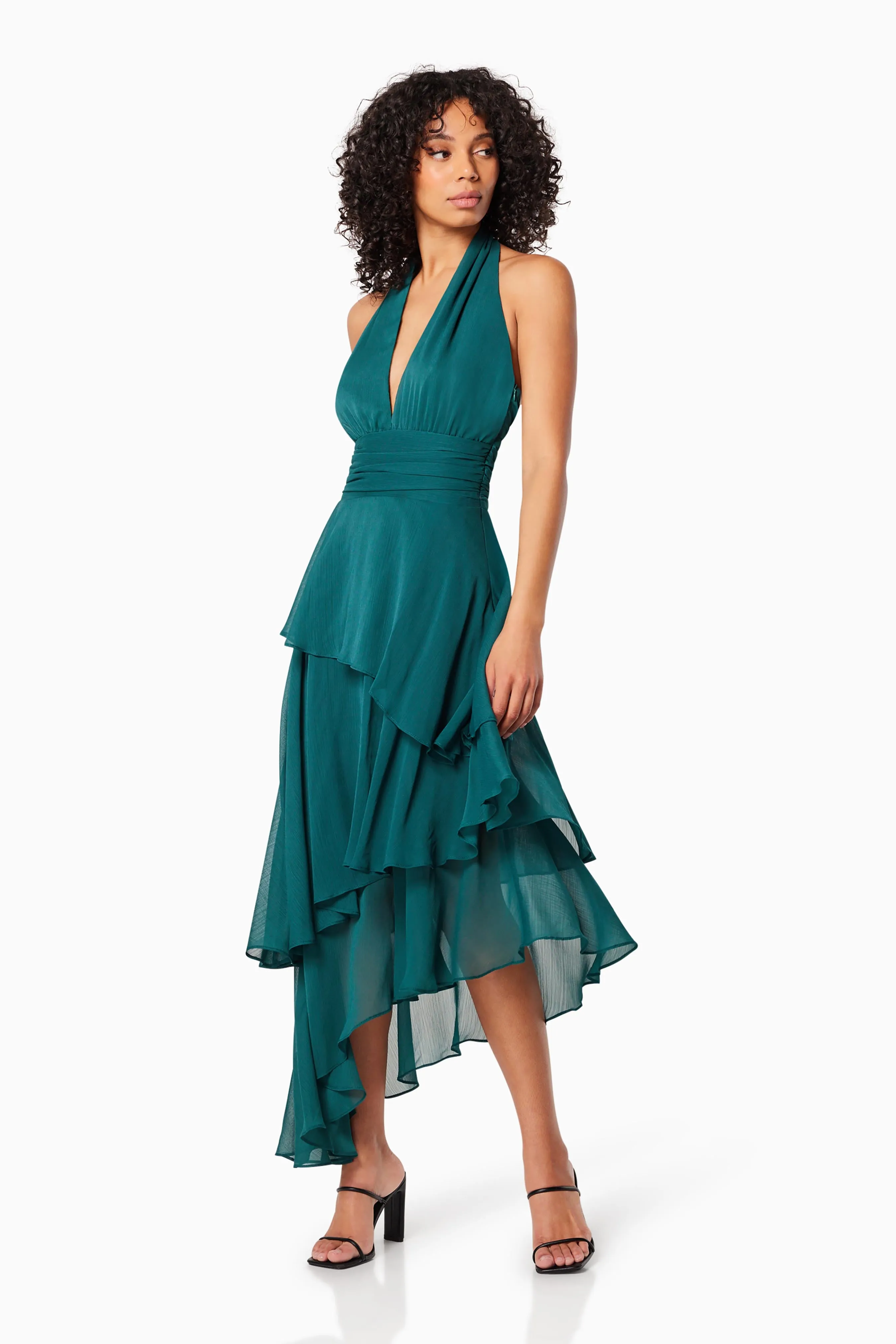 Pau Halter Neck Midi Dress In Green sold by Elliatt product image thumbnail 5