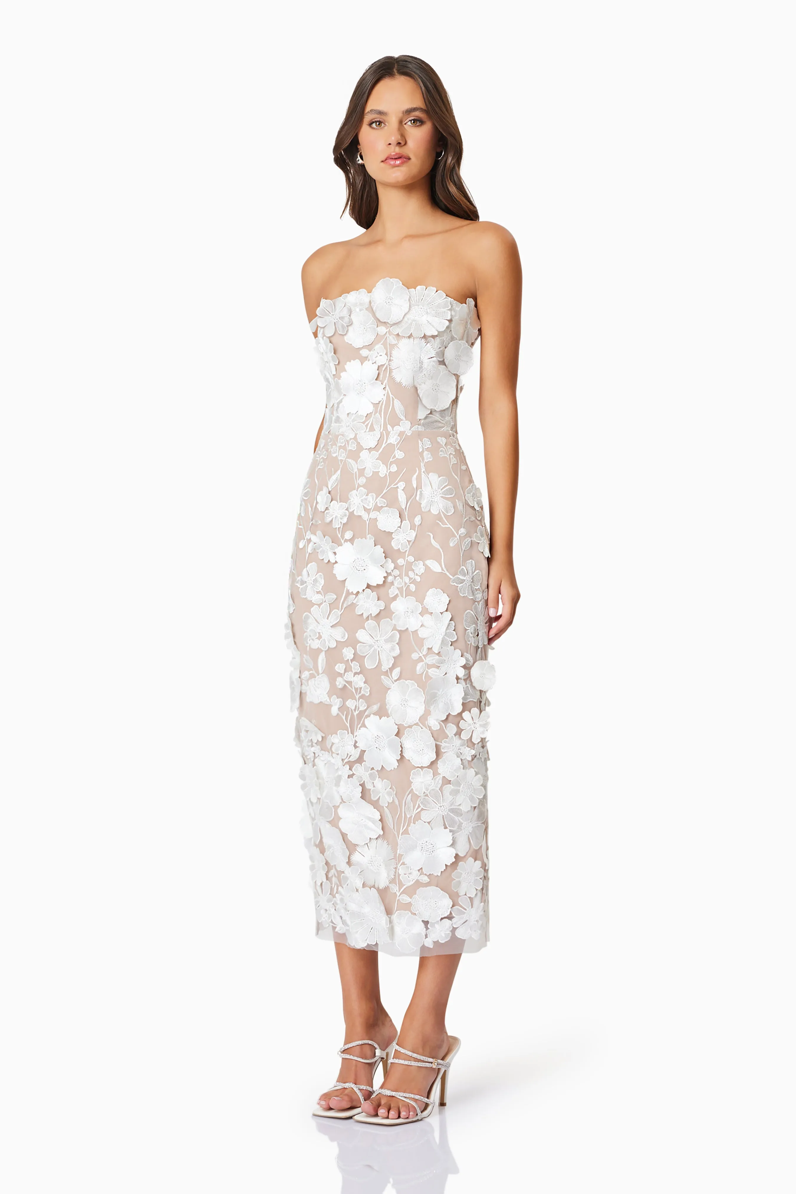 Helena Strapless Midi Dress In White sold by Elliatt product image thumbnail 3