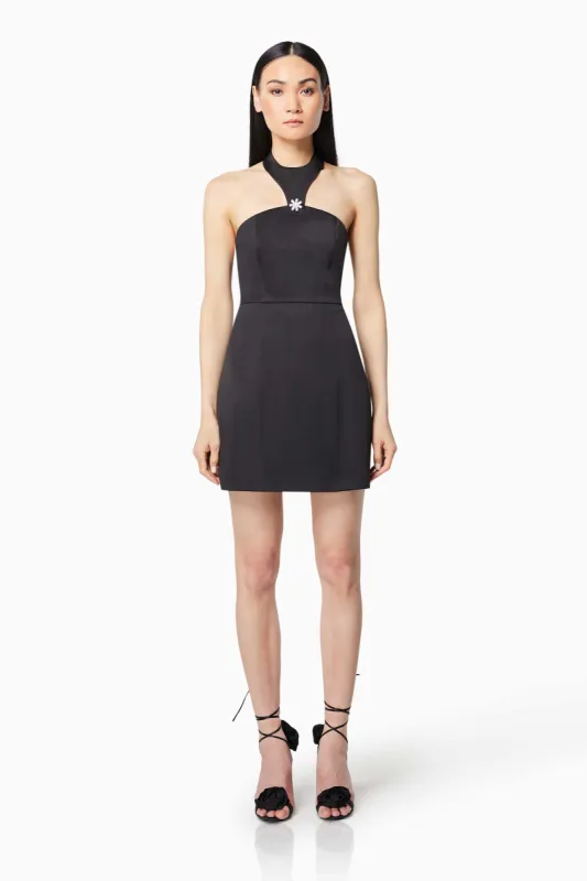 Dazzle Halter Neck Mini Dress In Black sold by Elliatt