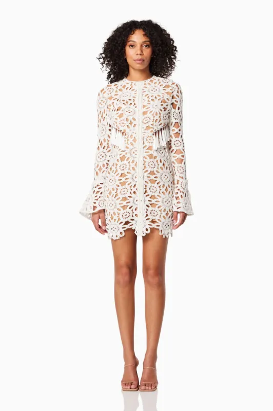 Live Lace Mini Dress in White sold by Elliatt