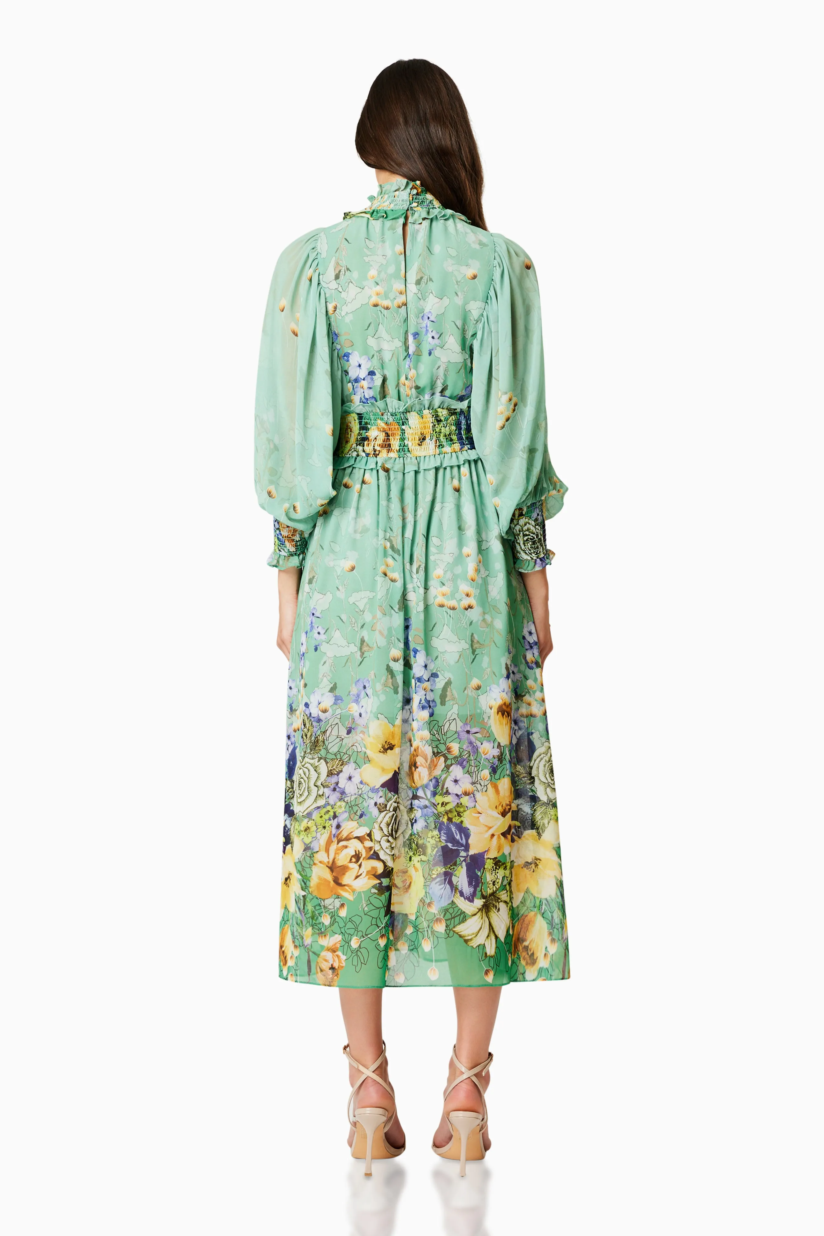 Holly Midi Floral Dress In Green sold by Elliatt product image thumbnail 5