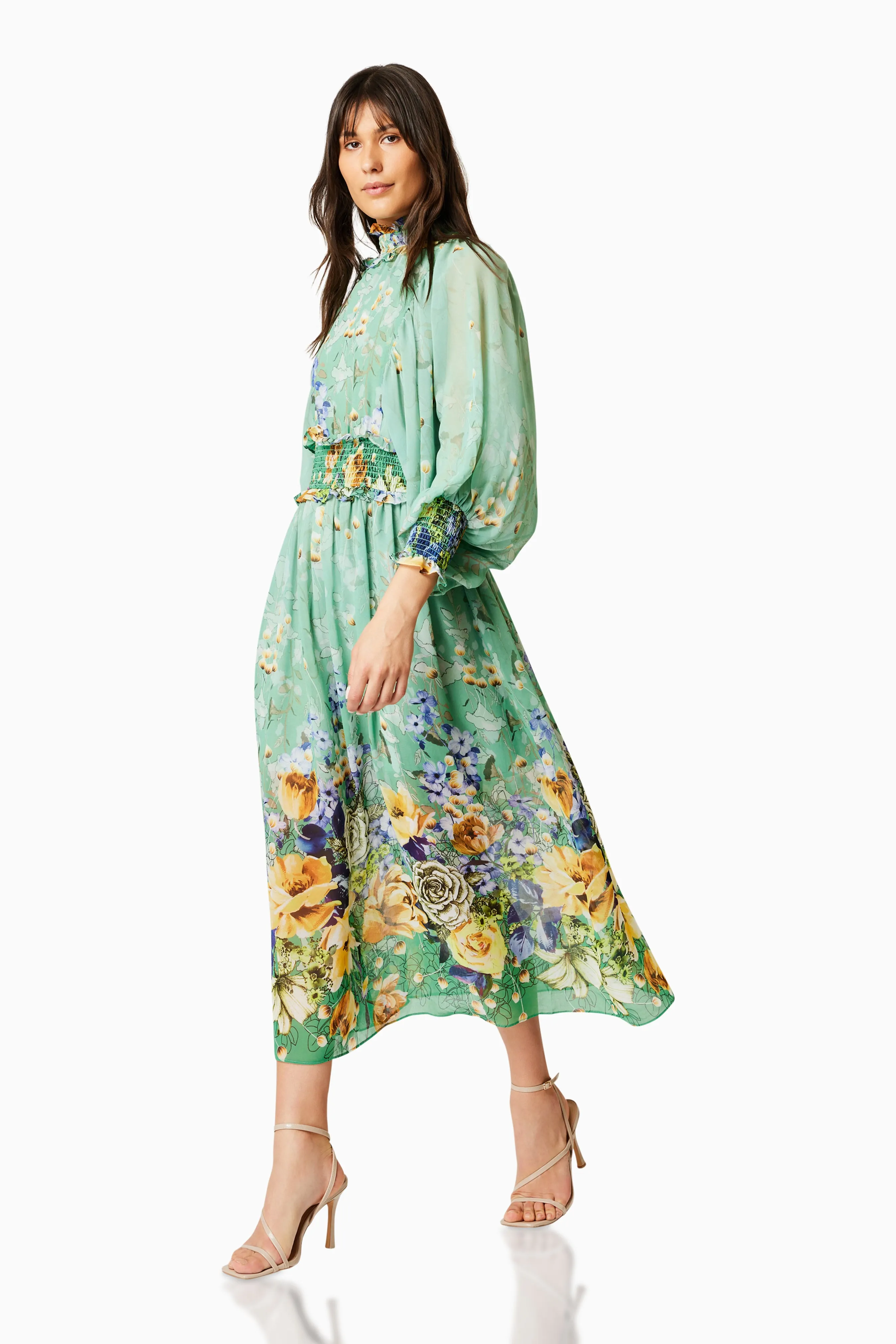 Holly Midi Floral Dress In Green sold by Elliatt product image thumbnail 4