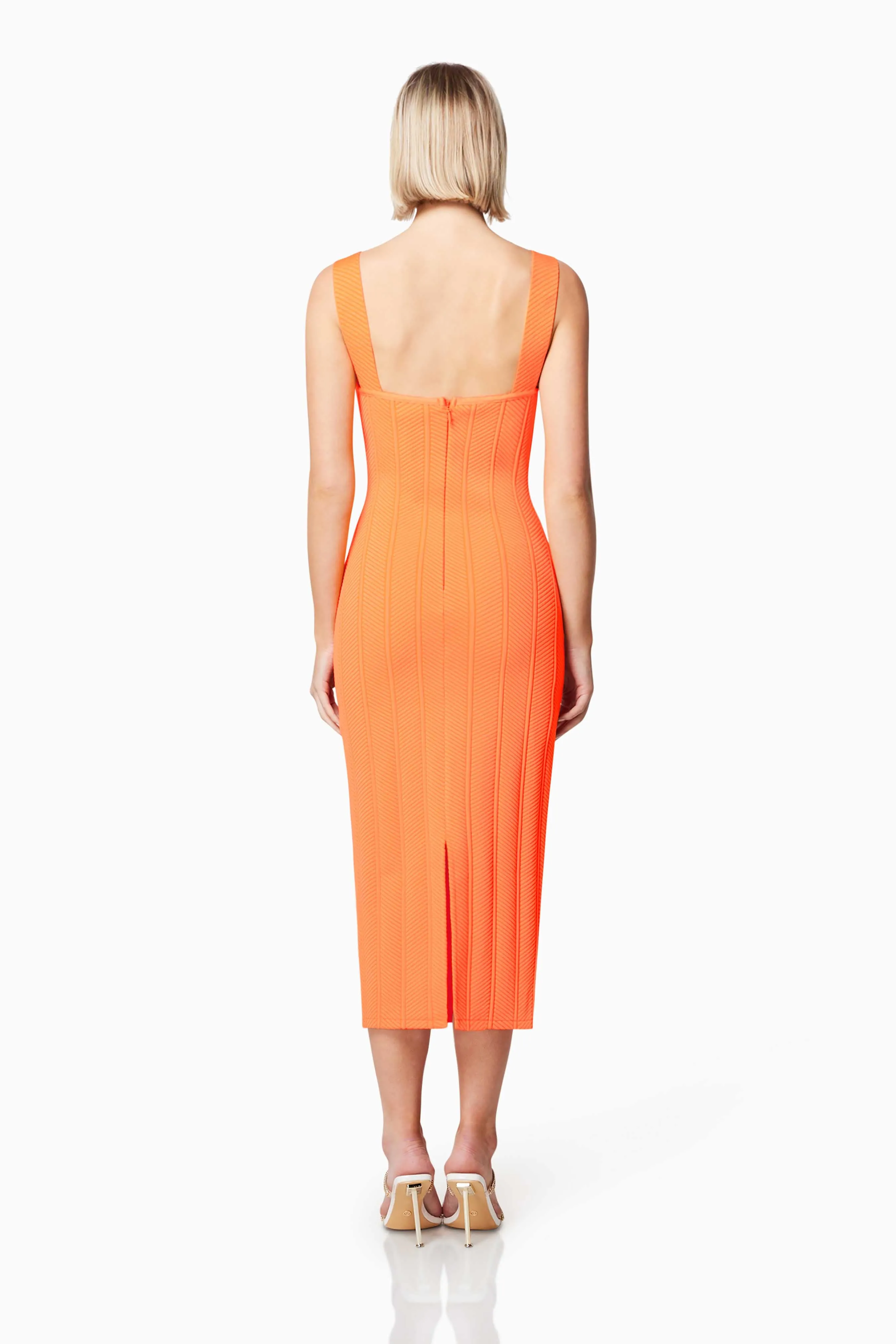 Sterling Textured Midi Dress In Orange sold by Elliatt product image thumbnail 5