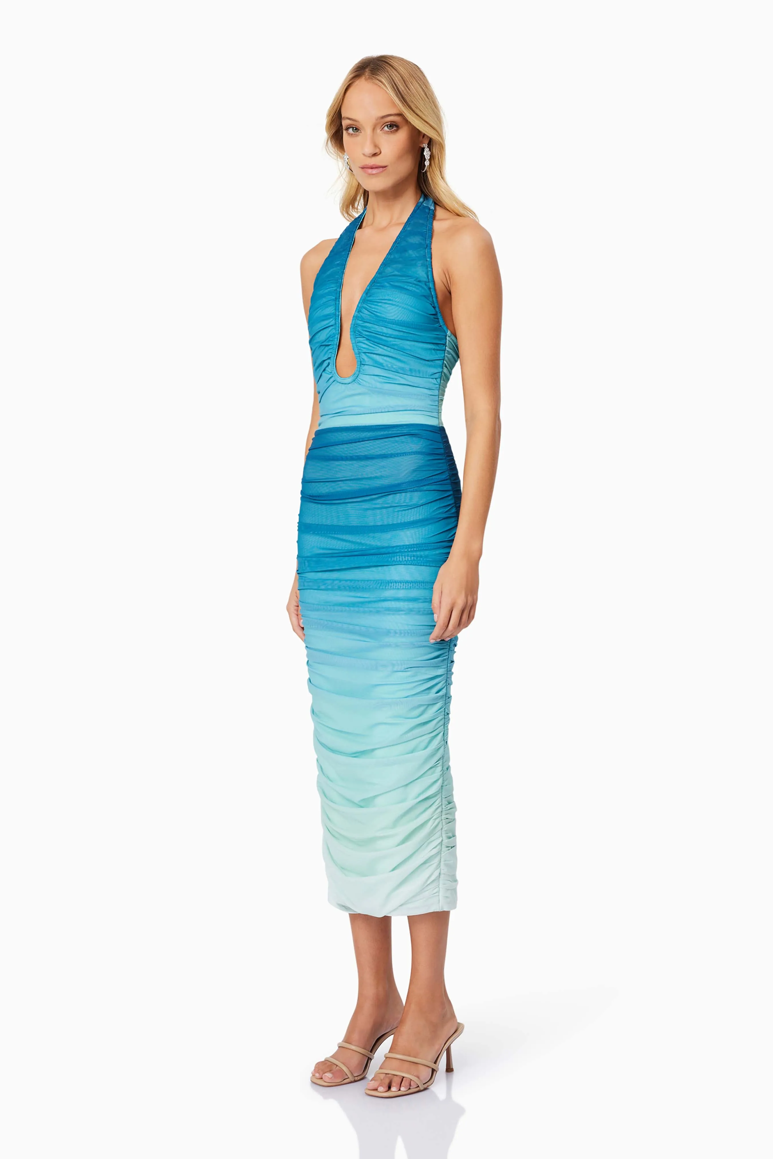 Brielle Halter Neck Midi Dress In Blue sold by Elliatt product image thumbnail 3