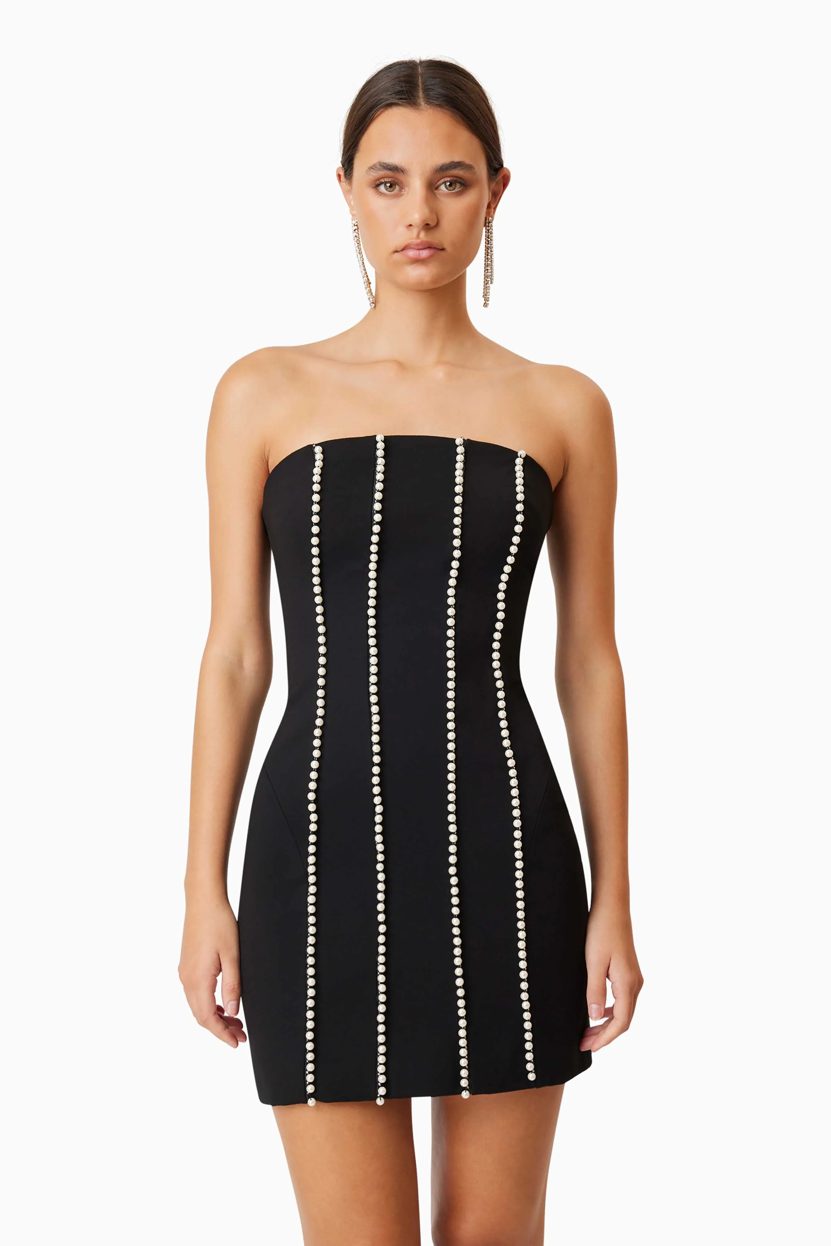 Sonnet Mini Strapless Pearl Dress In Black sold by Elliatt product image thumbnail 2