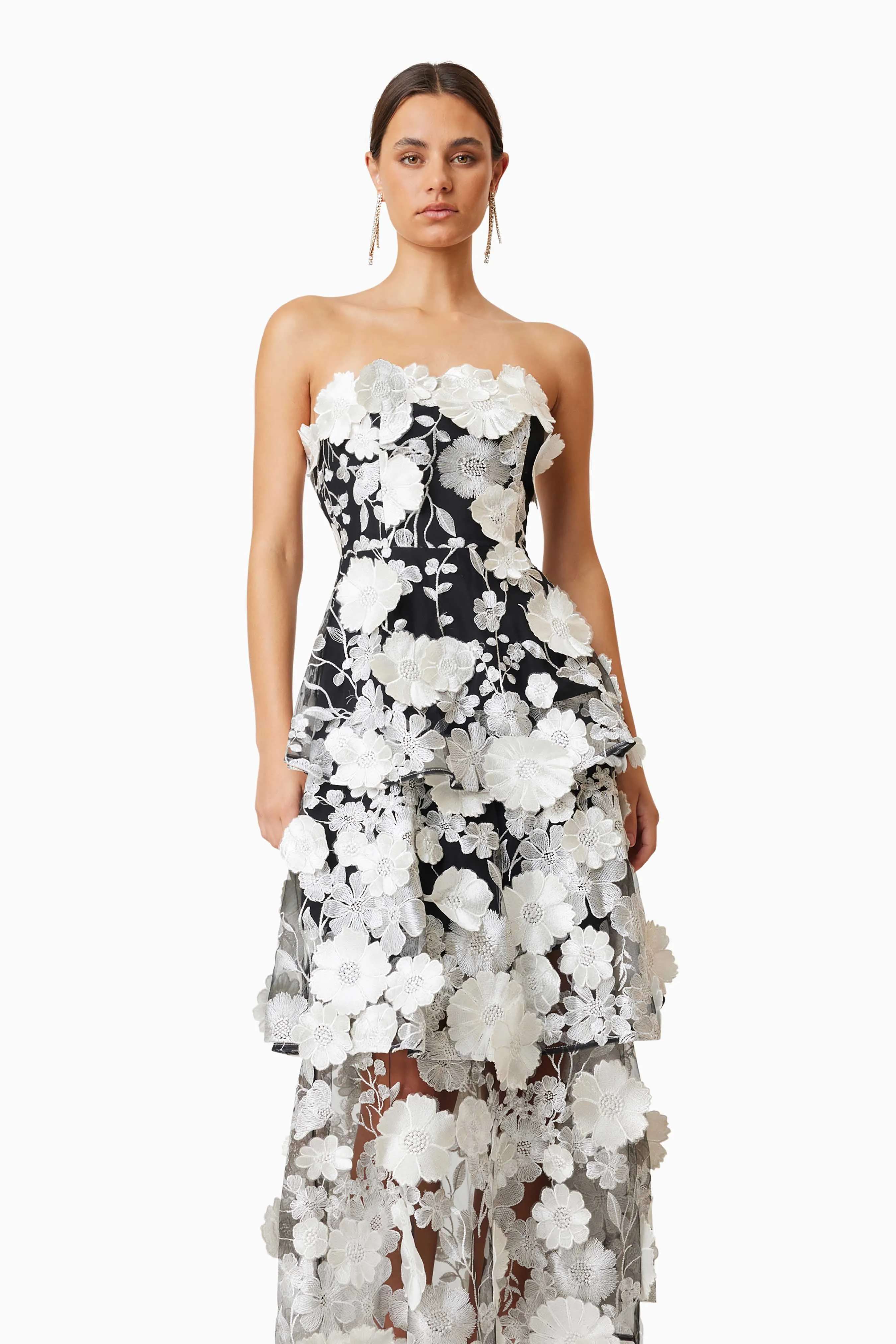 Selene Maxi Tiered 3D Dress In Black sold by Elliatt product image thumbnail 2