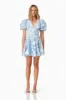 Selene Floral Mini Dress In Blue sold by Elliatt