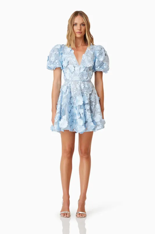 Selene Floral Mini Dress In Blue sold by Elliatt