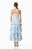 Selene Maxi Tiered 3D Dress In Blue sold by Elliatt