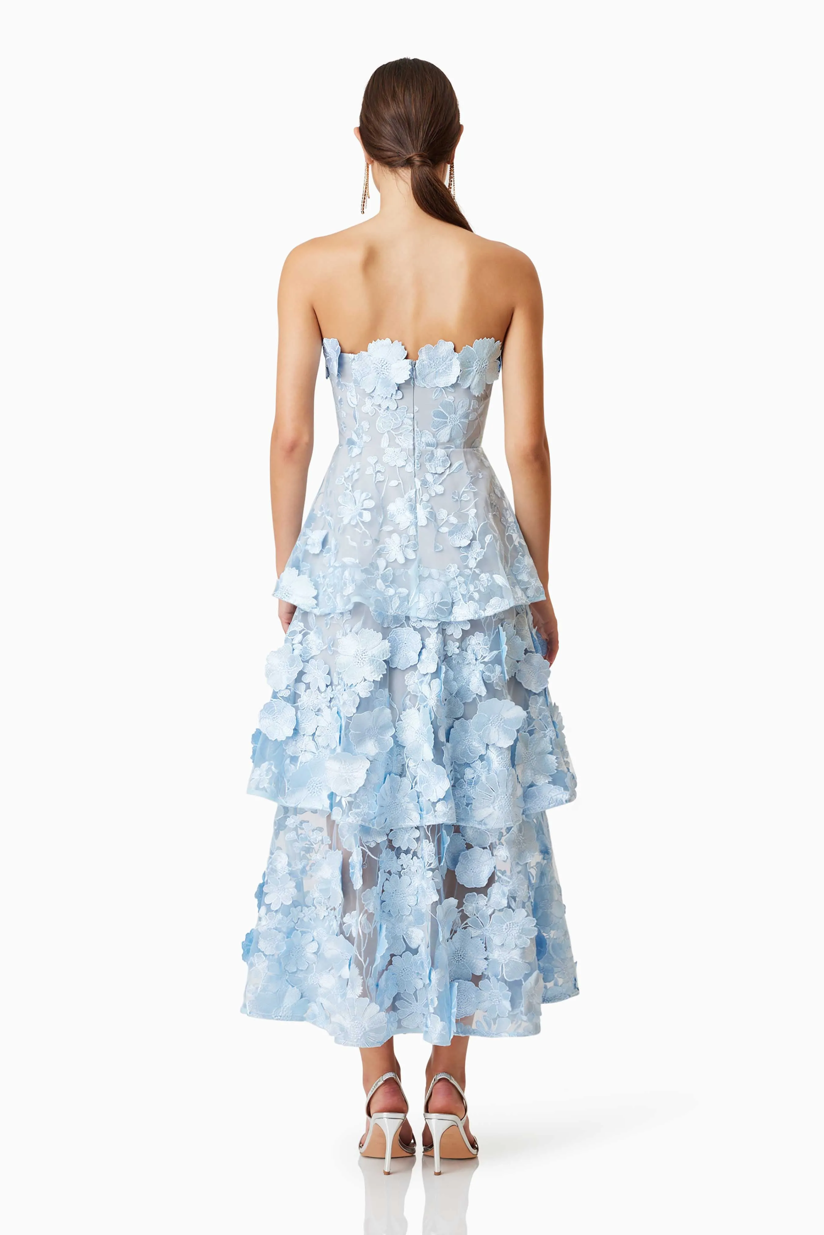 Selene Maxi Tiered 3D Dress In Blue sold by Elliatt product image thumbnail 4